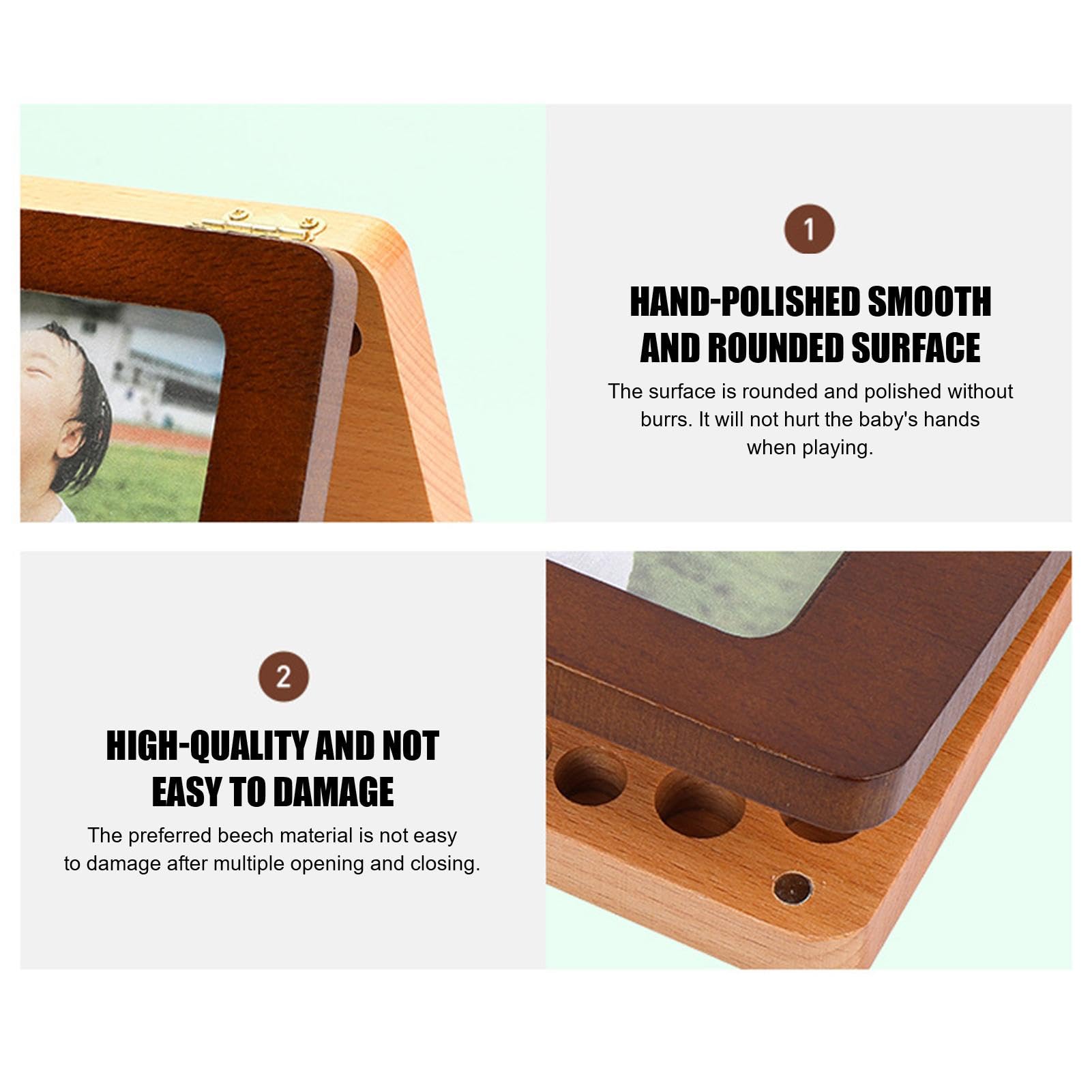 Wooden Baby Tooth Keepsake Box for Boys & Girls - First Tooth Organizer & Memory Storage - Perfect for Toddler Teeth Collection & Milestone Preservation - Nursery Decor & Childhood Memorabilia Display