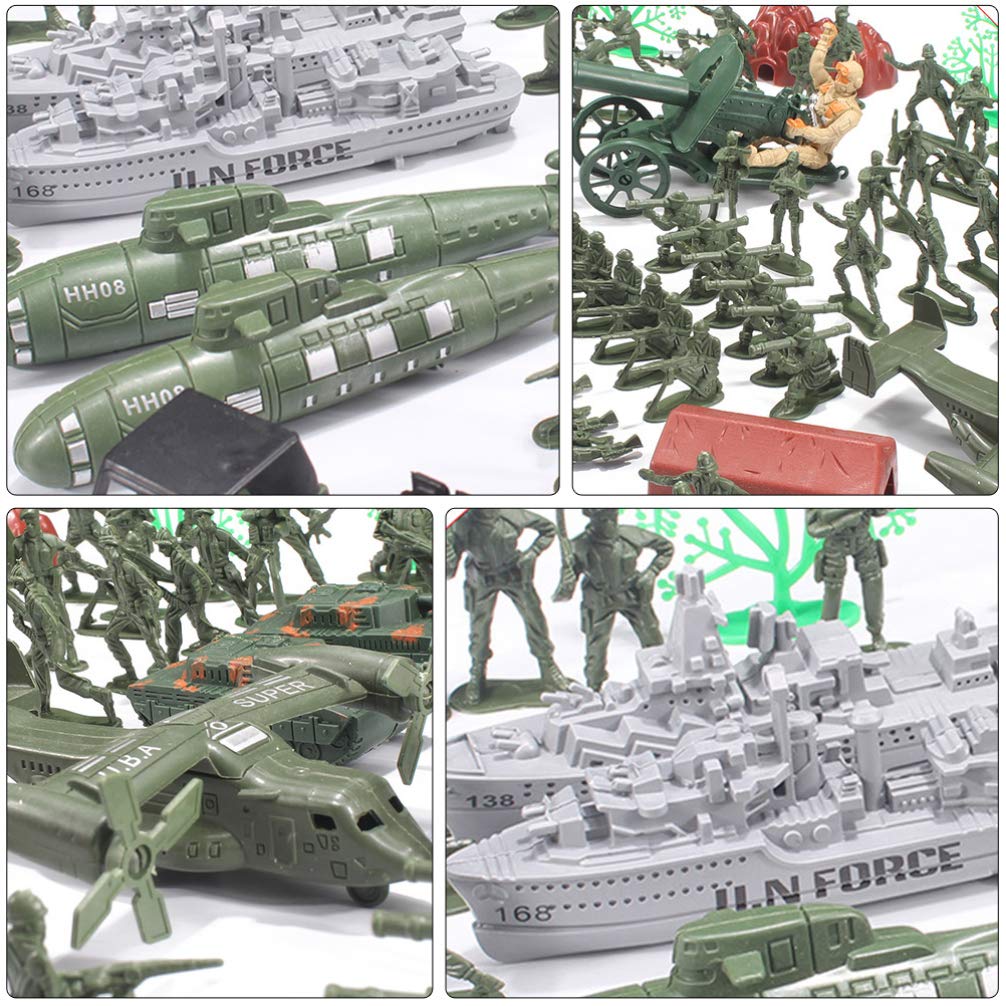 NUOBESTY 120PCS Army Soldier Toy Figures Set - Green Plastic Military Men with Movable Joints for Kids, Boys & Collectors - Battle Play, Diorama Scenes, War Game & Gift for Children