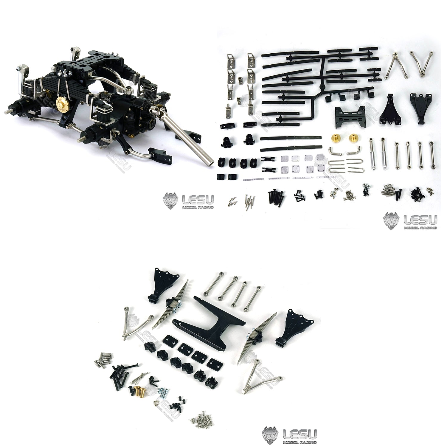 9MM Raised Metal Rear Suspension for 1/14 Scale LESU Differential Axles - DIY Upgrade for TAMIYA Tractor Dump Truck - Perfect for Off-Road RC Models and Heavy-Duty Hauling Scenarios