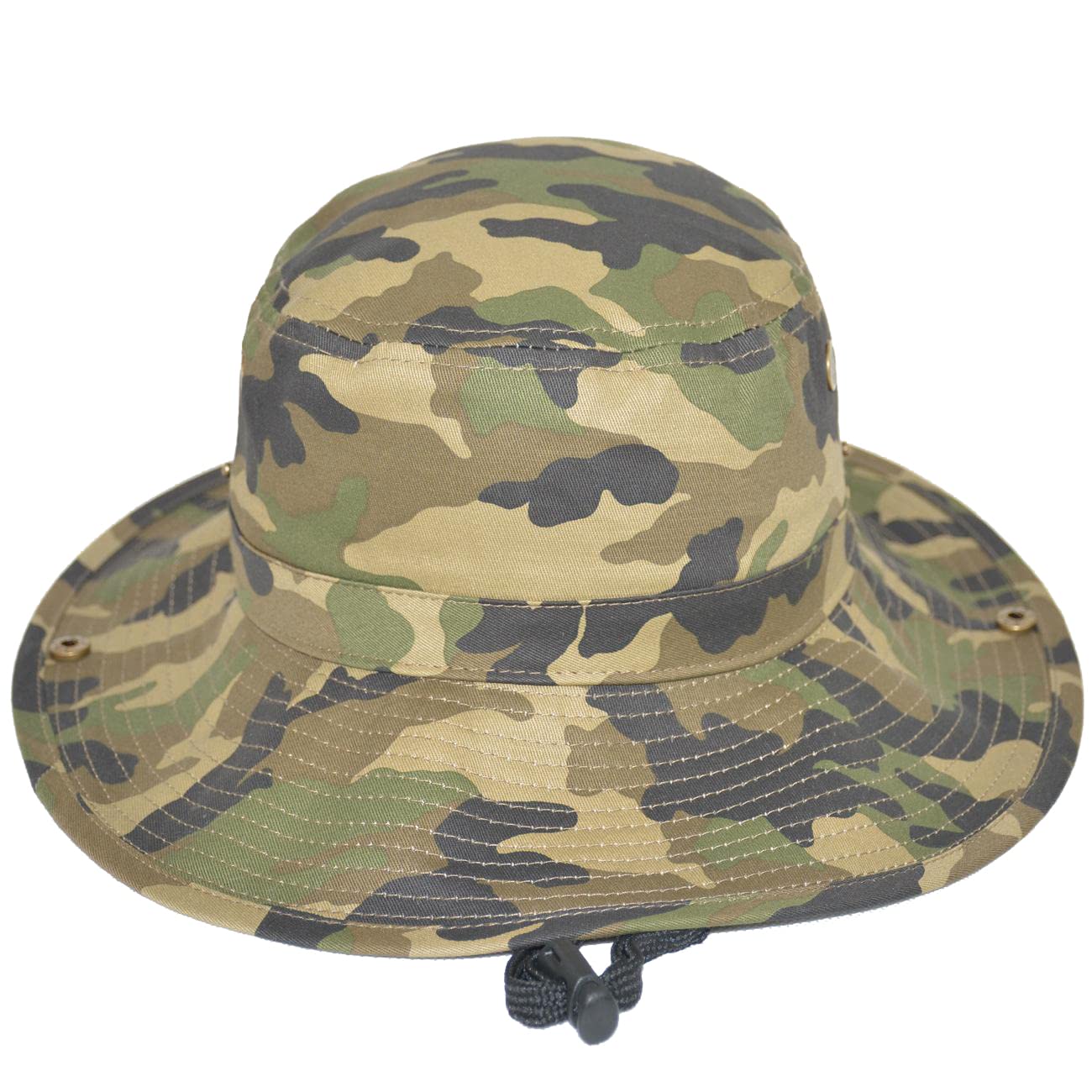 Boys Camo Sun Hat with Wide Brim - UPF 50+ Sun Protection Bucket Hat for Outdoor Activities, Hiking, Fishing & Safari - Kids Adjustable Boonie Hat for Beach, Jungle & Summer Adventures