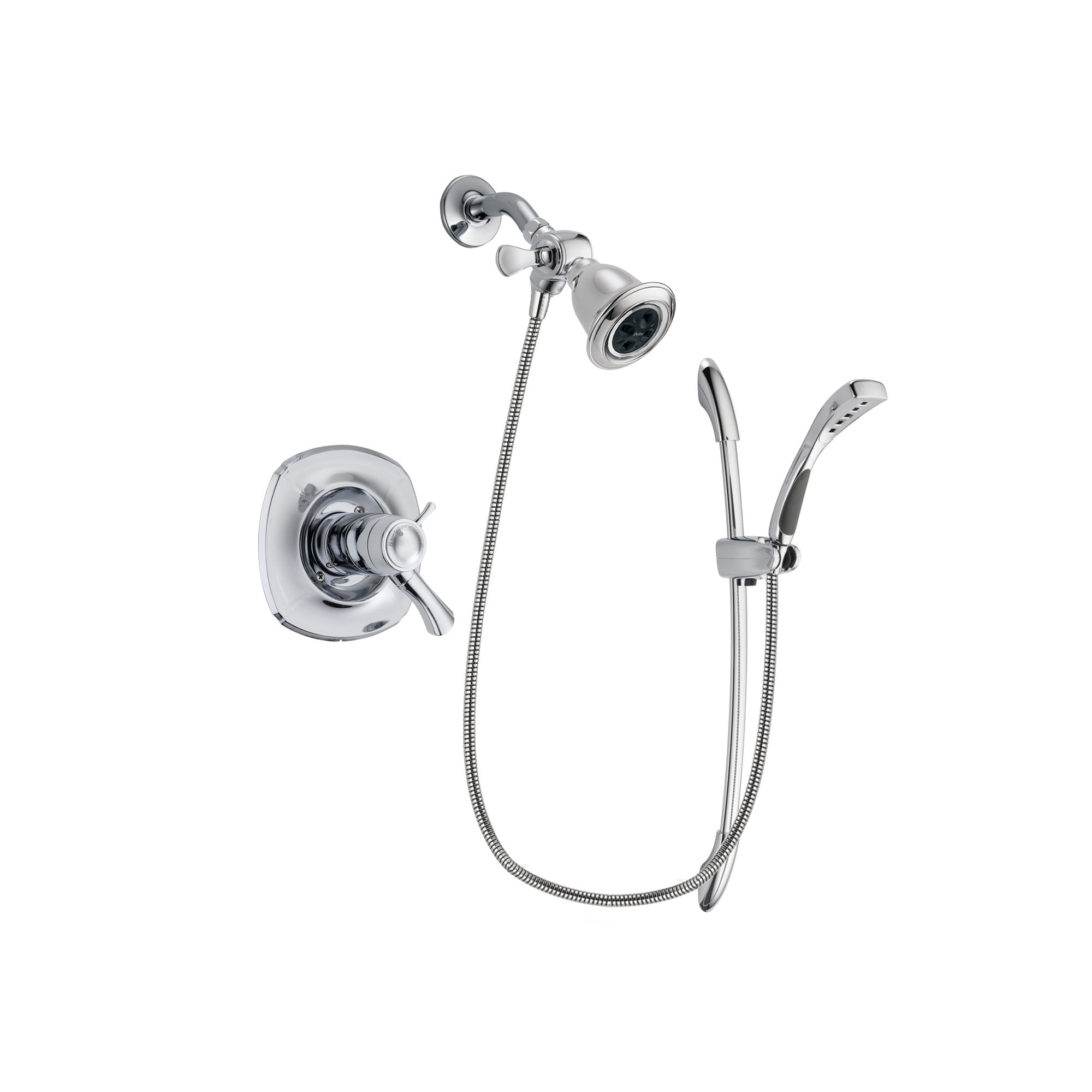 Delta Addison Chrome Finish Thermostatic Shower Faucet System with Water-Efficient Showerhead & Handheld Shower - Includes Rough-in Valve DSP0466V - Perfect for Modern Bathroom Renovations & Spa-Like Shower Experience