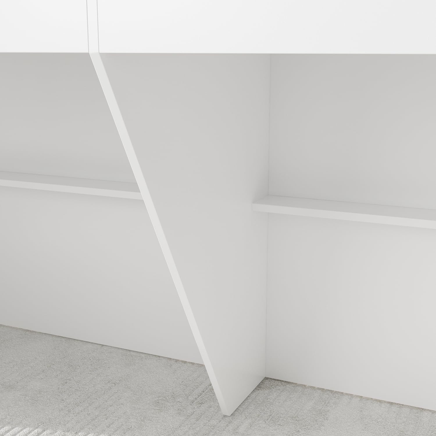 ECACAD Extra Long Reception Desk with Drawers - Modern Office Desk for 2 People, White (86.6”L x 23.6”D x 39.3”H) - Perfect for Hotel Lobby, Corporate Office & Clinic Waiting Area