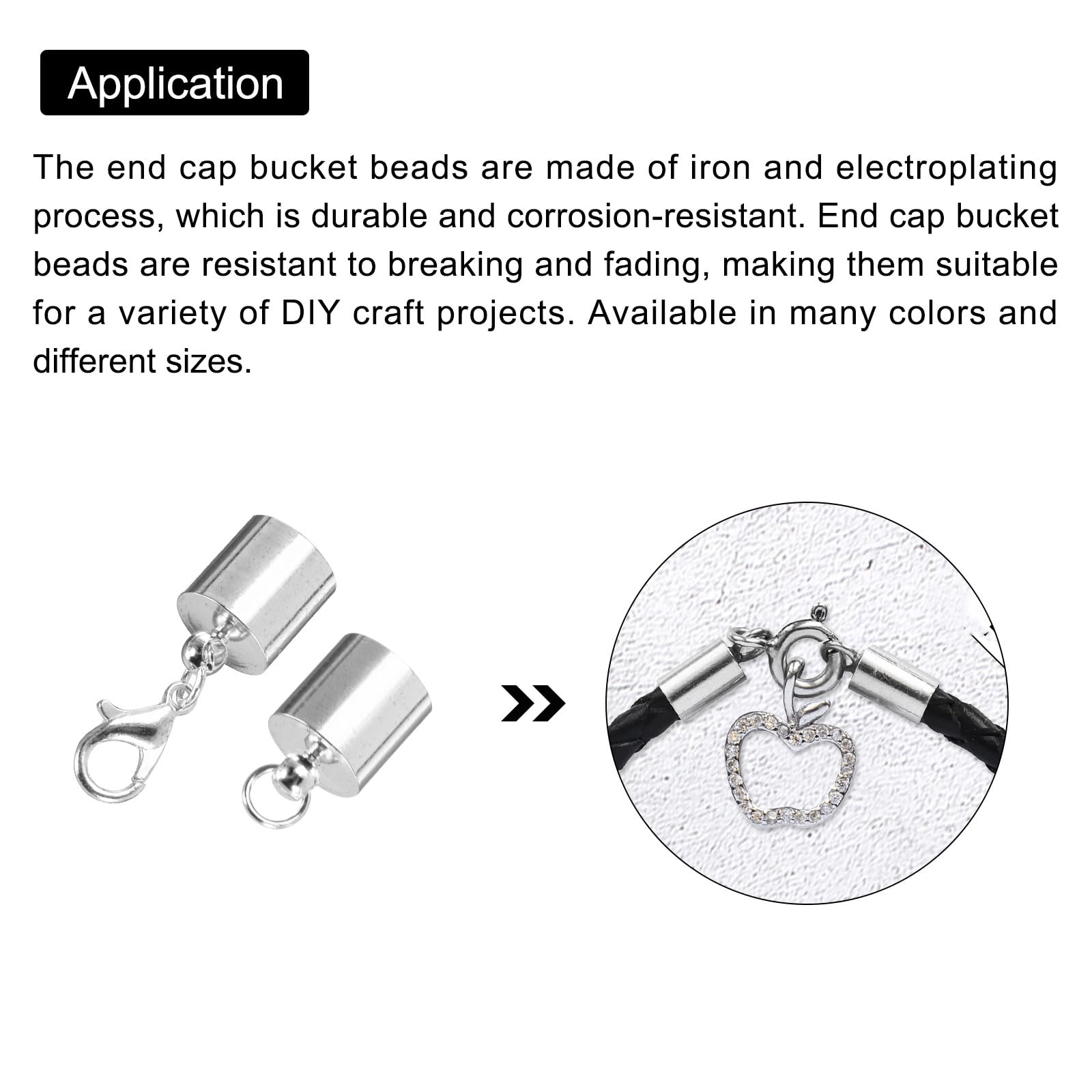 10Pcs Silver MECCANIXITY Cord End Caps 9.5mm - Barrel Beads for Kumihimo, Leather, Ribbon Jewelry Making - DIY Necklace & Craft Clasps - Perfect for Bracelets, Keychains & Handmade Accessories