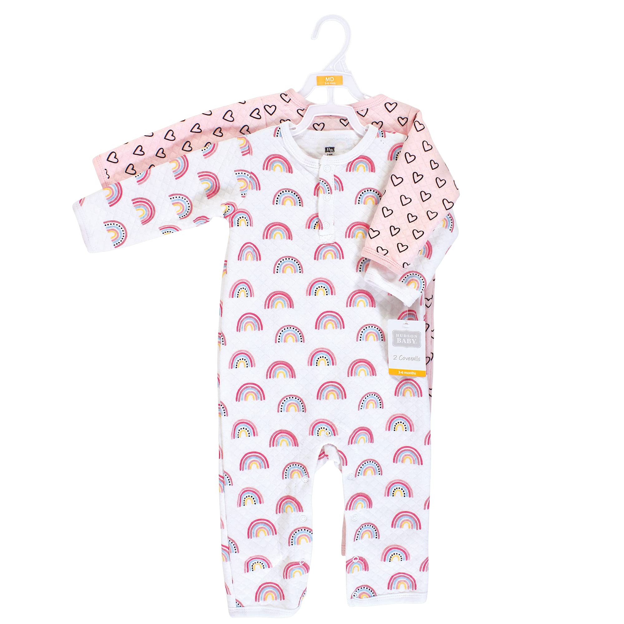 Hudson Baby Unisex Premium Quilted Coveralls for Infants & Toddlers - Soft Warm Winter Outfit for Boys & Girls - Perfect for Outdoor Play, Family Photos & Holiday Events