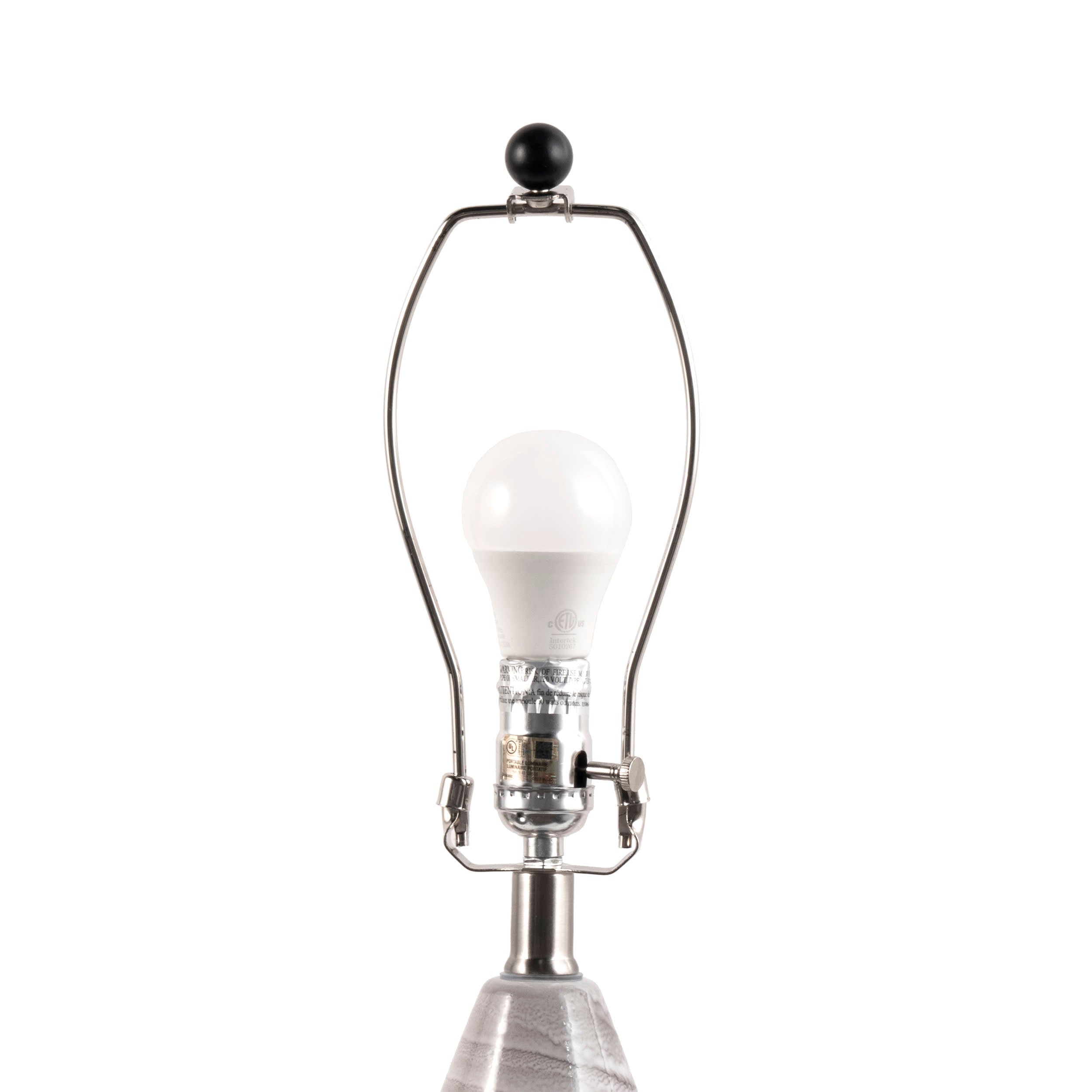 27 Inch Whitney Glass Table Lamp - Modern Grey Desk Lamp for Living Room, Bedroom & Office | Elegant Home Decor Lighting for Reading & Relaxation