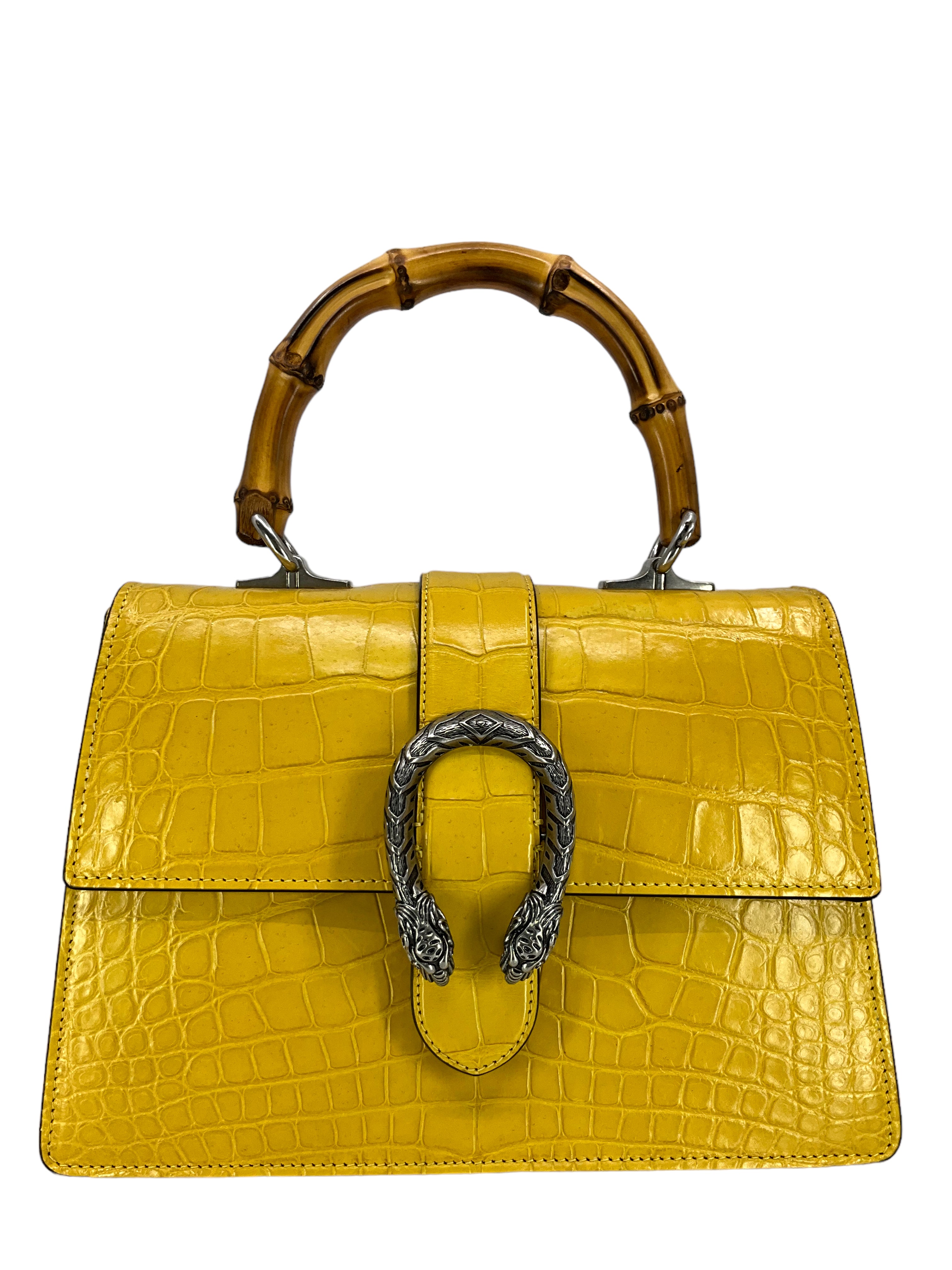 Gucci Dionysus Bamboo Top Handle Crocodile Leather Shoulder Bag for Women | Luxury Designer Handbag for Evening Parties, Weddings & Special Occasions