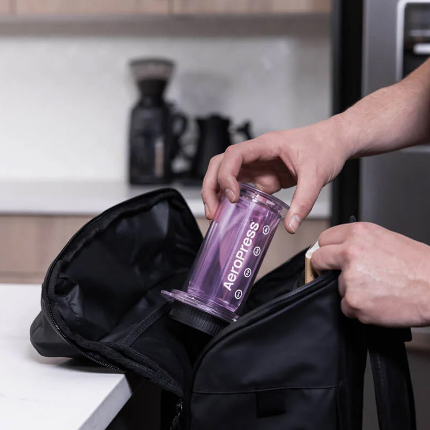 AeroPress Coffee and Espresso Maker - Clear Purple, Portable Travel Coffee Brewing System for Home, Office & Camping