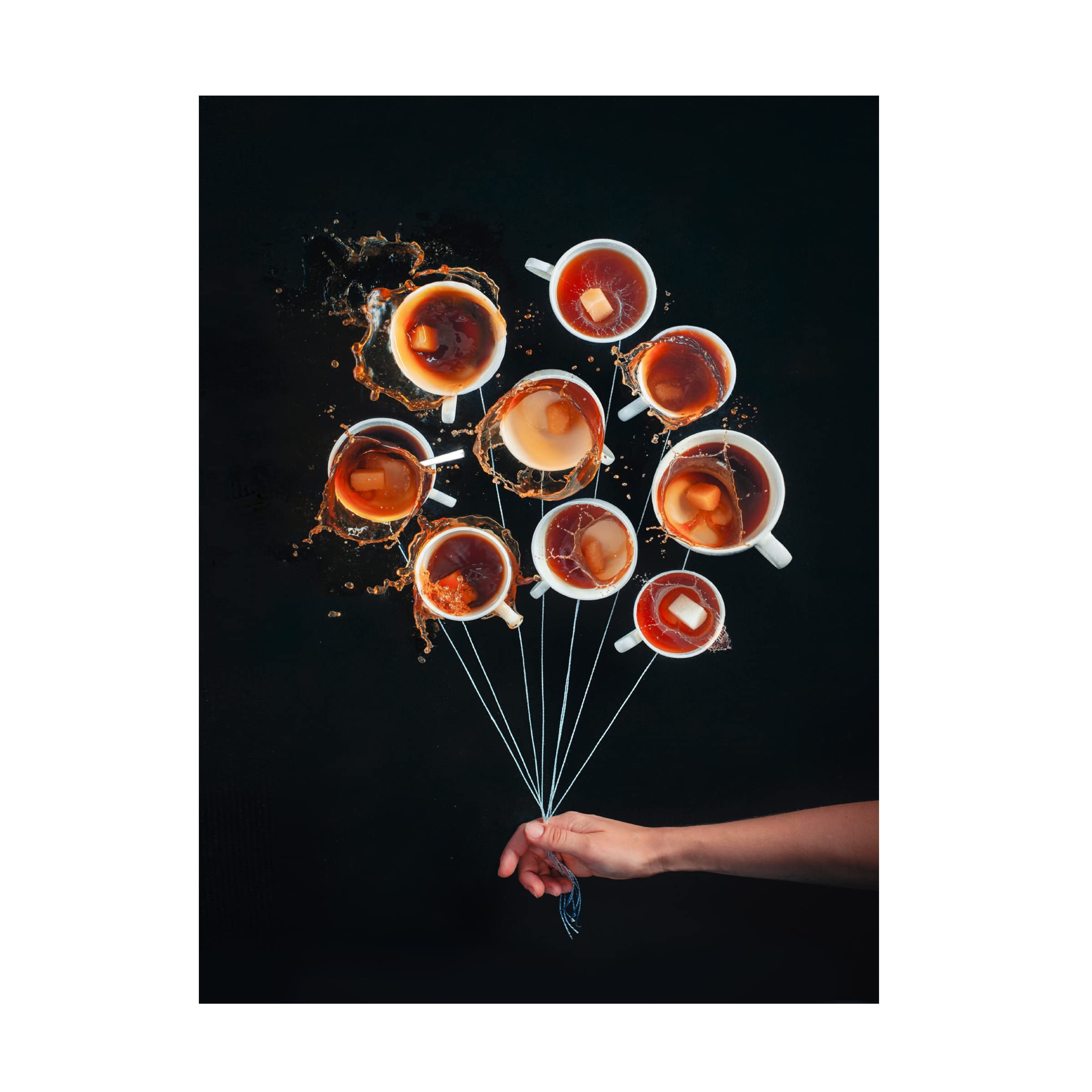 Dina Belenko 'Coffee Balloons' Canvas Art Print - Modern Wall Decor for Living Room, Bedroom & Office - Unique Kitchen & Coffee Shop Decor