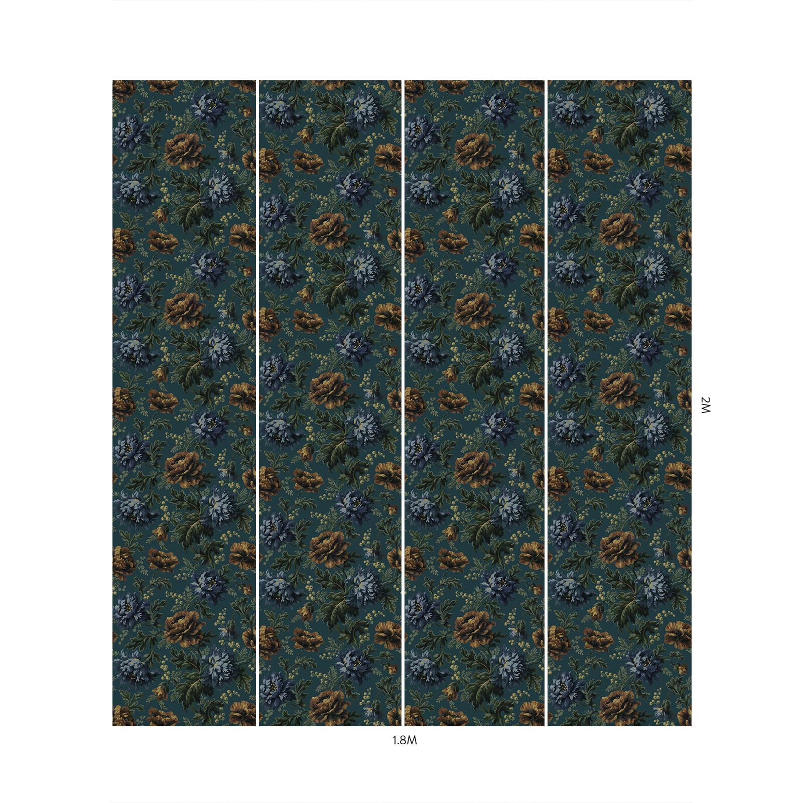 OPIA Premium Petrol Blue Wallpaper - Self-Adhesive Peel & Stick Wallpaper for Bedroom, Living Room, and Home Decor