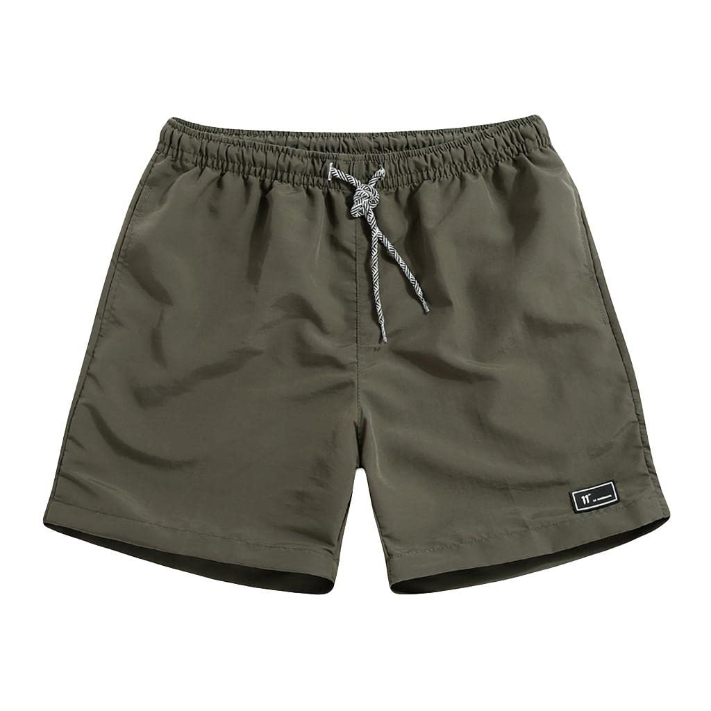 **NOLDARES Men's Casual Summer Shorts - Elastic Mid Waist with Drawstring, Quick-Dry Gym & Sports Shorts - Perfect for Workouts, Running, and Outdoor Activities**