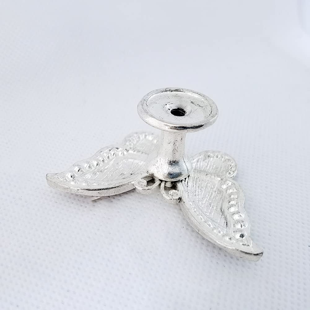 Beyoo 6-Pack White Butterfly Door Handles - Single Hole Cabinet Knobs for Kitchen, Wardrobe, Dresser & Furniture - Elegant Drawer Pulls for Home & Office Organization