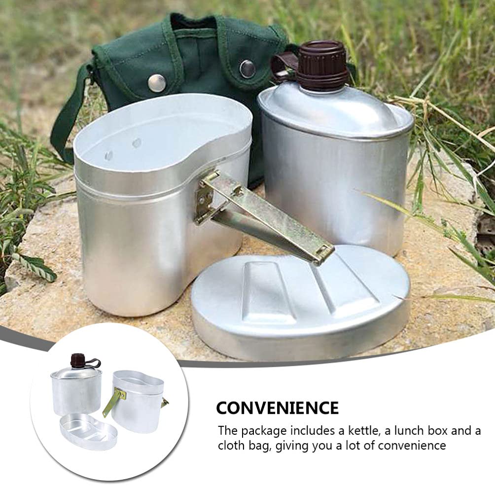 BESPORTBLE Camping Kettle Set with Cloth Pouch - Portable Outdoor Water Kettle Kit for Hiking, Backpacking & Picnic Supplies - Durable Camping Tools for Adventure Travel & Emergency Preparedness