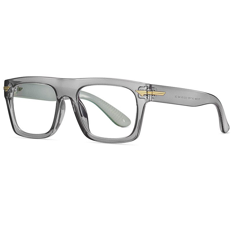 CCspace Unisex Full Rim Square TR90 Titanium Frame Eyeglasses 49362 - Lightweight & Durable Glasses for Work, Reading & Everyday Use