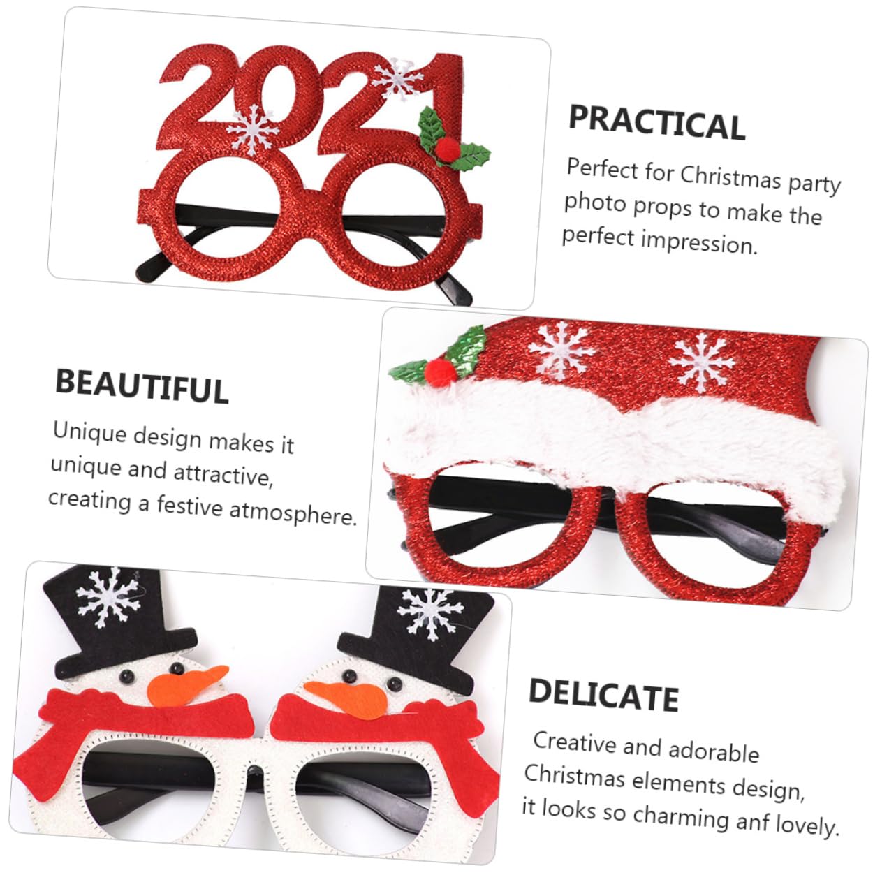 36-Piece Christmas Glasses Set for Kids - Fun Novelty Holiday Eyewear Frames & Accessories - Perfect for Christmas Decor, Parties & Festive Celebrations