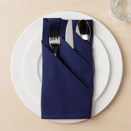 Now Designs Spectrum Cotton Napkins, Set of 4 - Premium Indigo Blue Cloth Napkins for Everyday Dining, Parties & Special Occasions