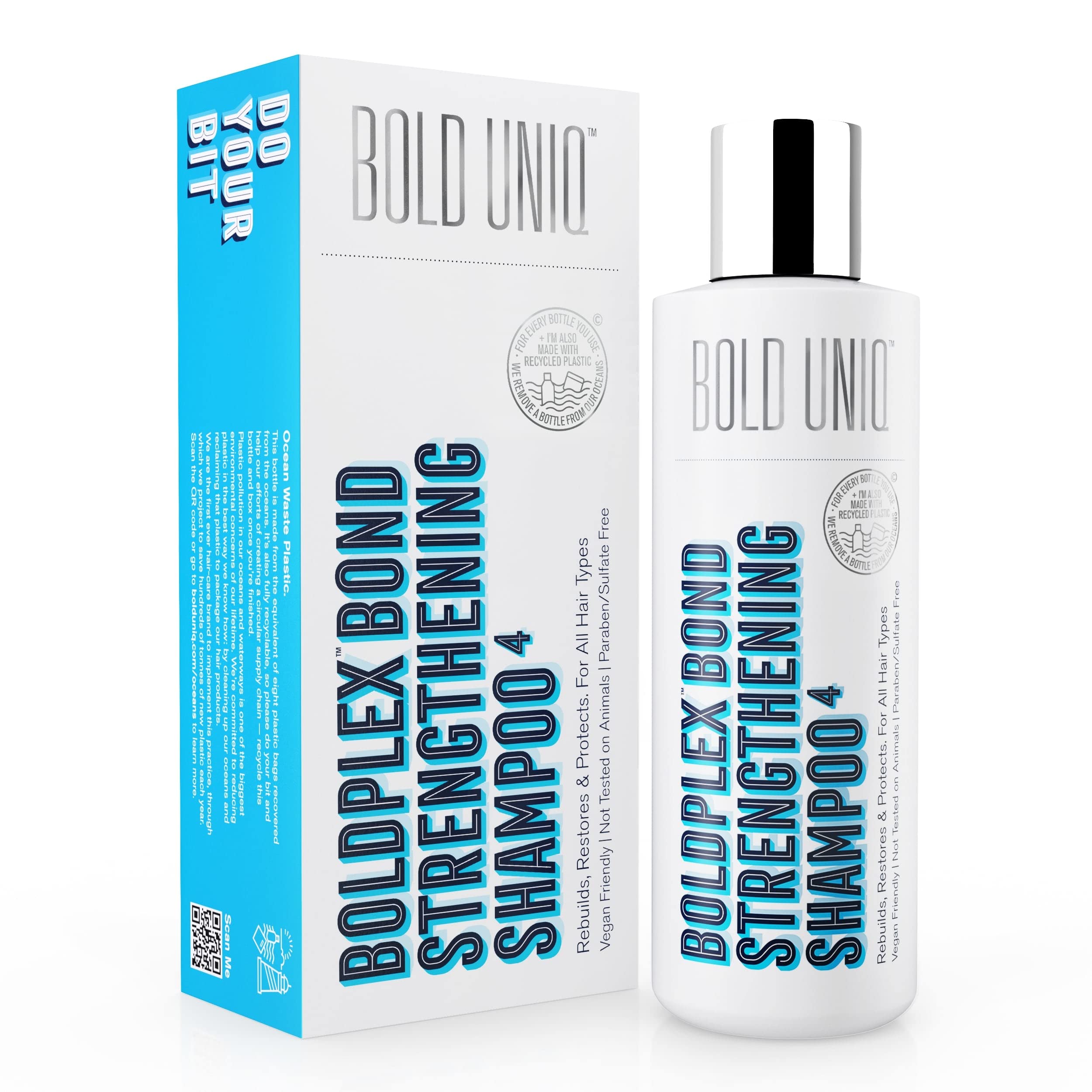 BOLD UNIQ BoldPlex 4 Protein Shampoo for Dry Damaged Hair - Hydrating & Strengthening Formula for Curly, Dry, Colored, Frizzy, Broken or Bleached Hair | Cruelty-Free & Vegan | Perfect for Daily Hair Repair & Salon-Quality Treatment at Home