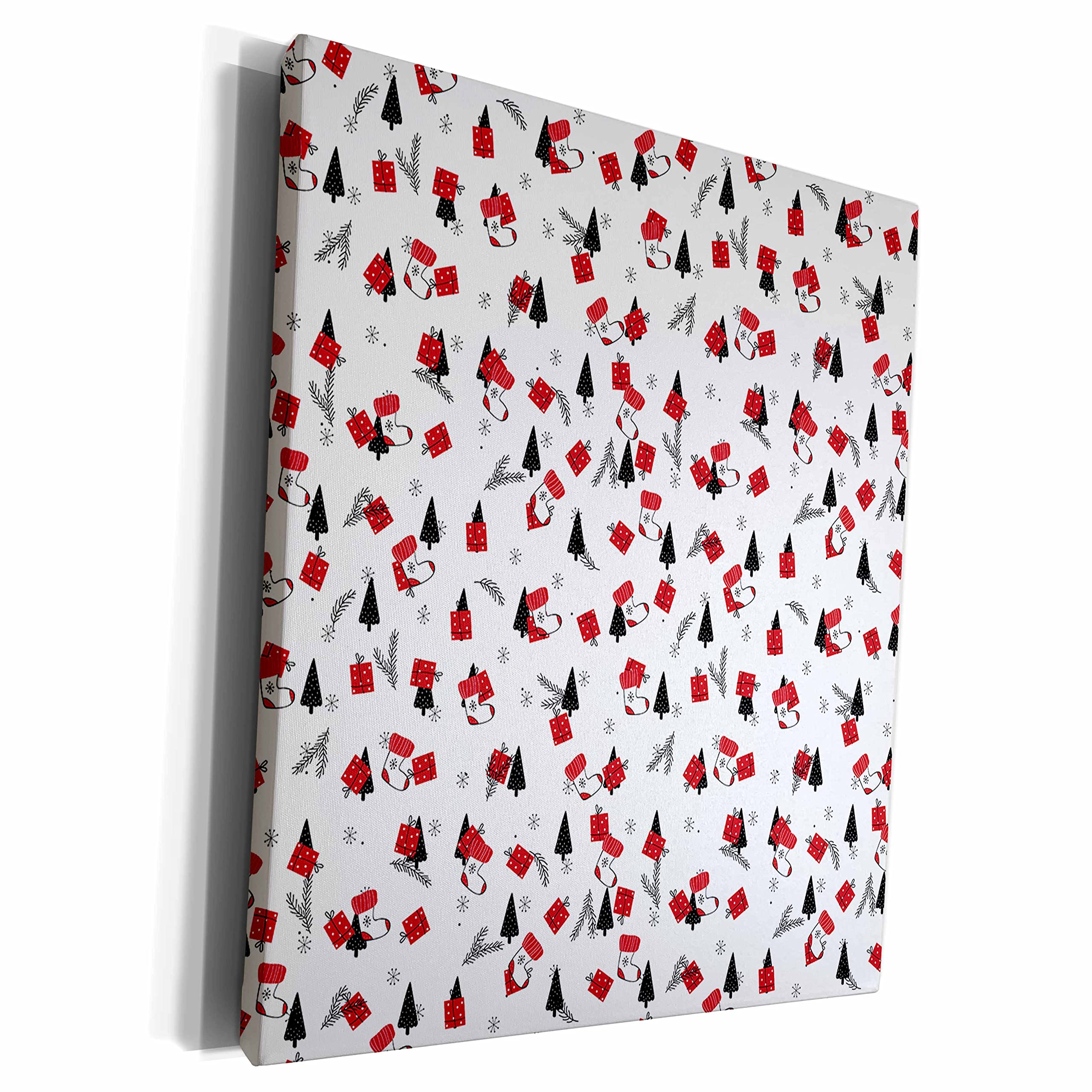 3D Christmas Gift Stockings & Packages Pattern - Premium Museum Grade Canvas Wrap (cw_354584_1) - Perfect for Holiday Home Decor & Festive Wall Art