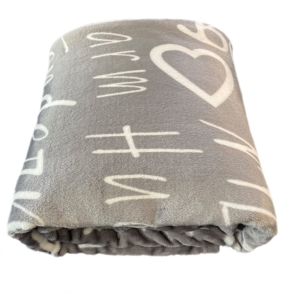 BlankieGram Grandmother Throw Blanket - Soft Cozy Fleece Blanket for Grandma, Women & Family - Perfect Gift for Birthdays, Christmas & Home Decor - Grey Plush Blanket for Couch, Bed & Relaxation