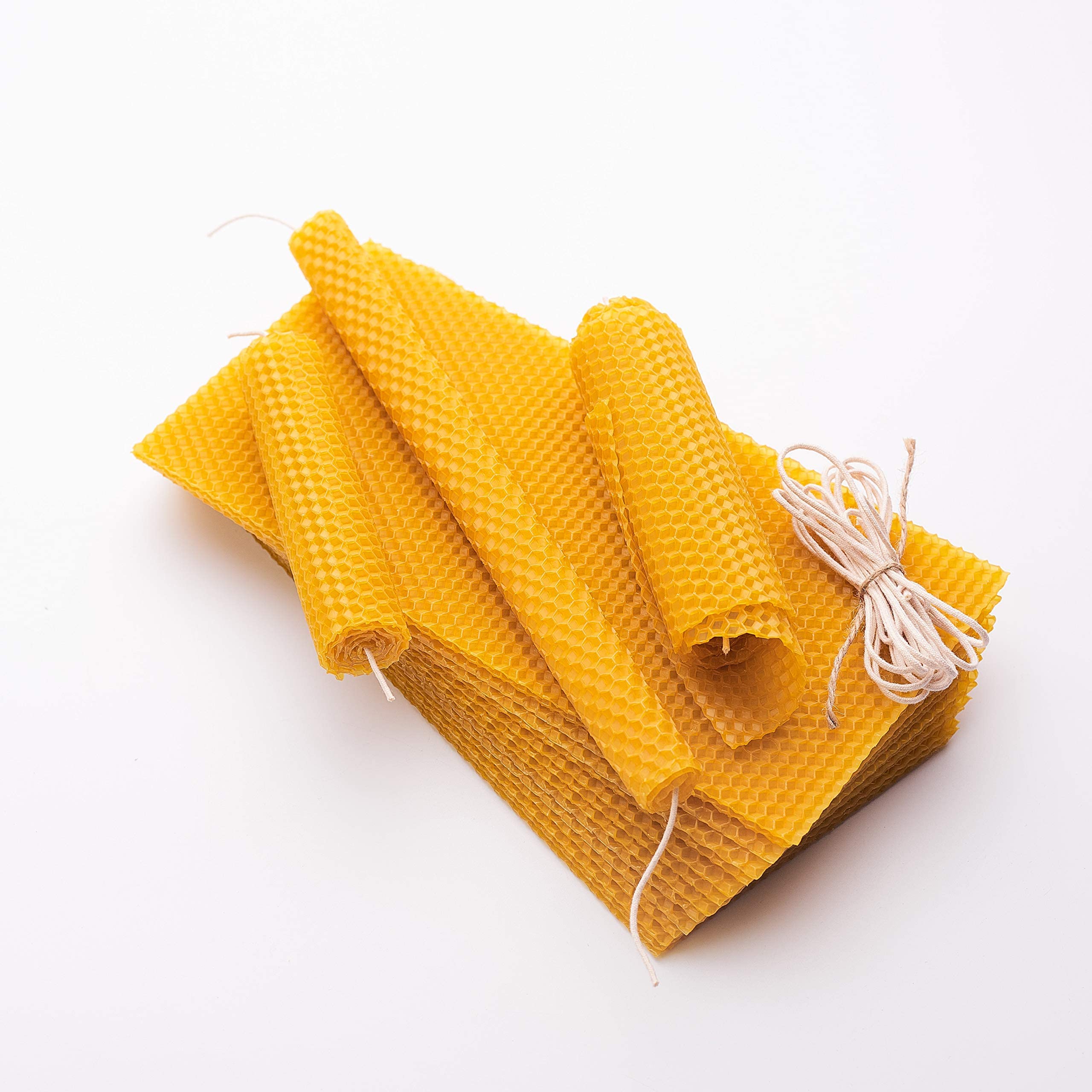 Premium Beeswax Candle Making Kit - DIY Natural Beeswax Candles with 18 Large Yellow Beeswax Sheets (10x5 Inches) for Home Decor, Gifts & Relaxation