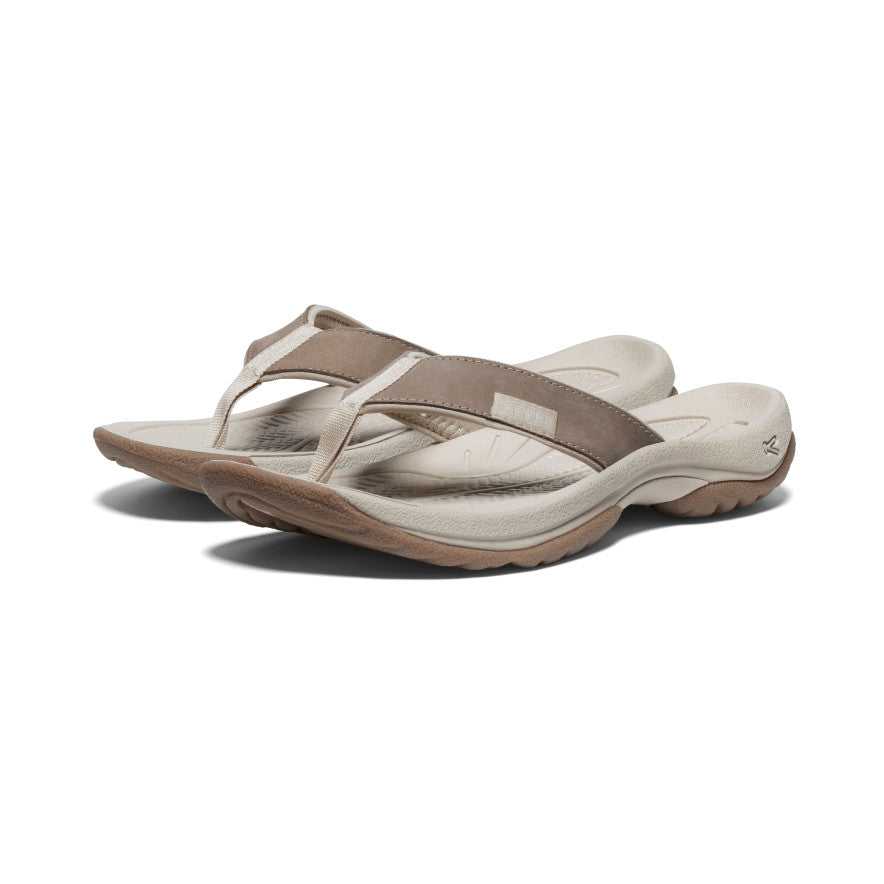 Women's Kona Leather Flip Flops - Brindle/Silver Birch | Comfortable & Stylish Sandals for Beach, Pool & Summer Outings