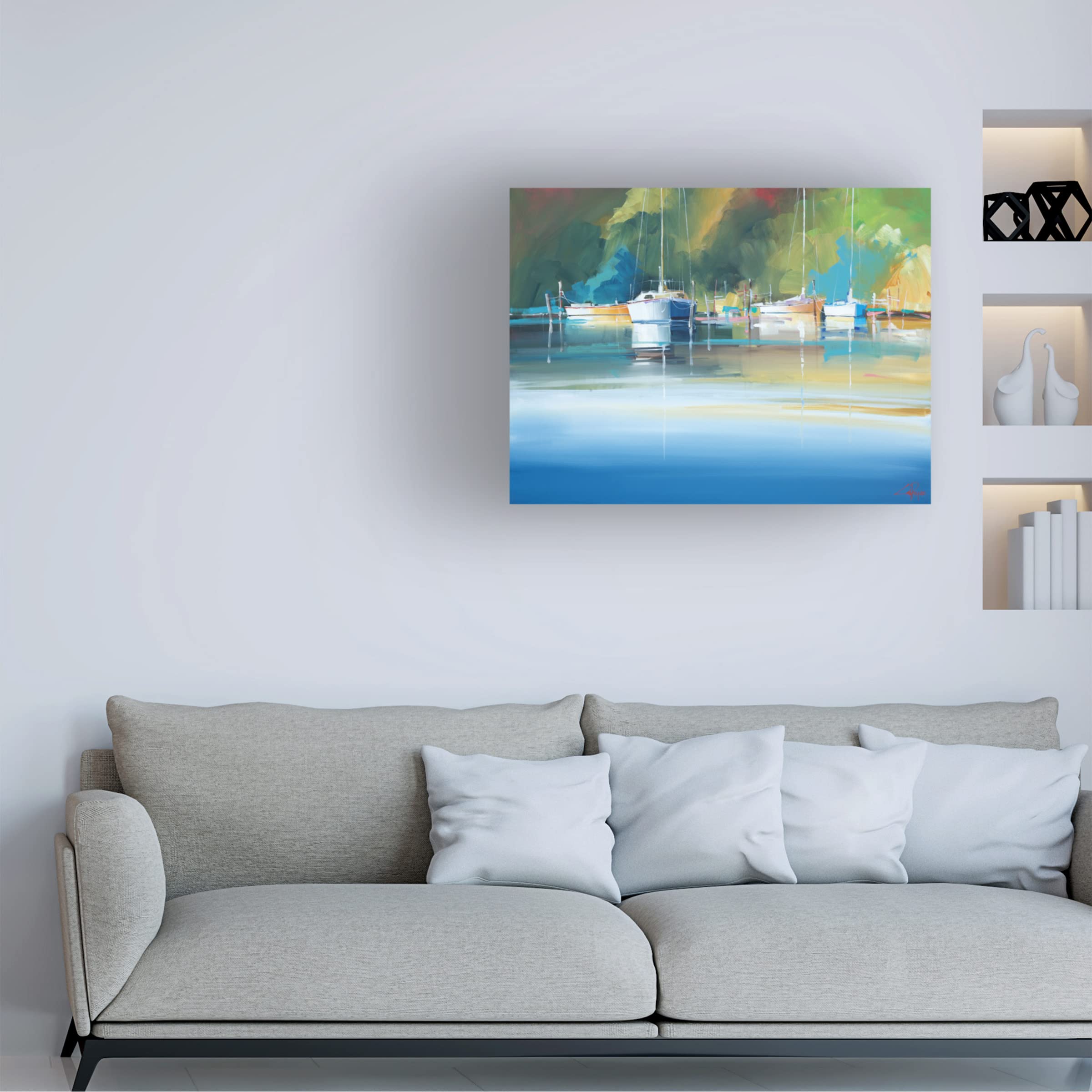 Trademark Fine Art 'Light at Metung' Canvas Wall Art by Craig Trewin Penny - Stunning Australian Landscape Painting for Living Room, Bedroom & Office Decor