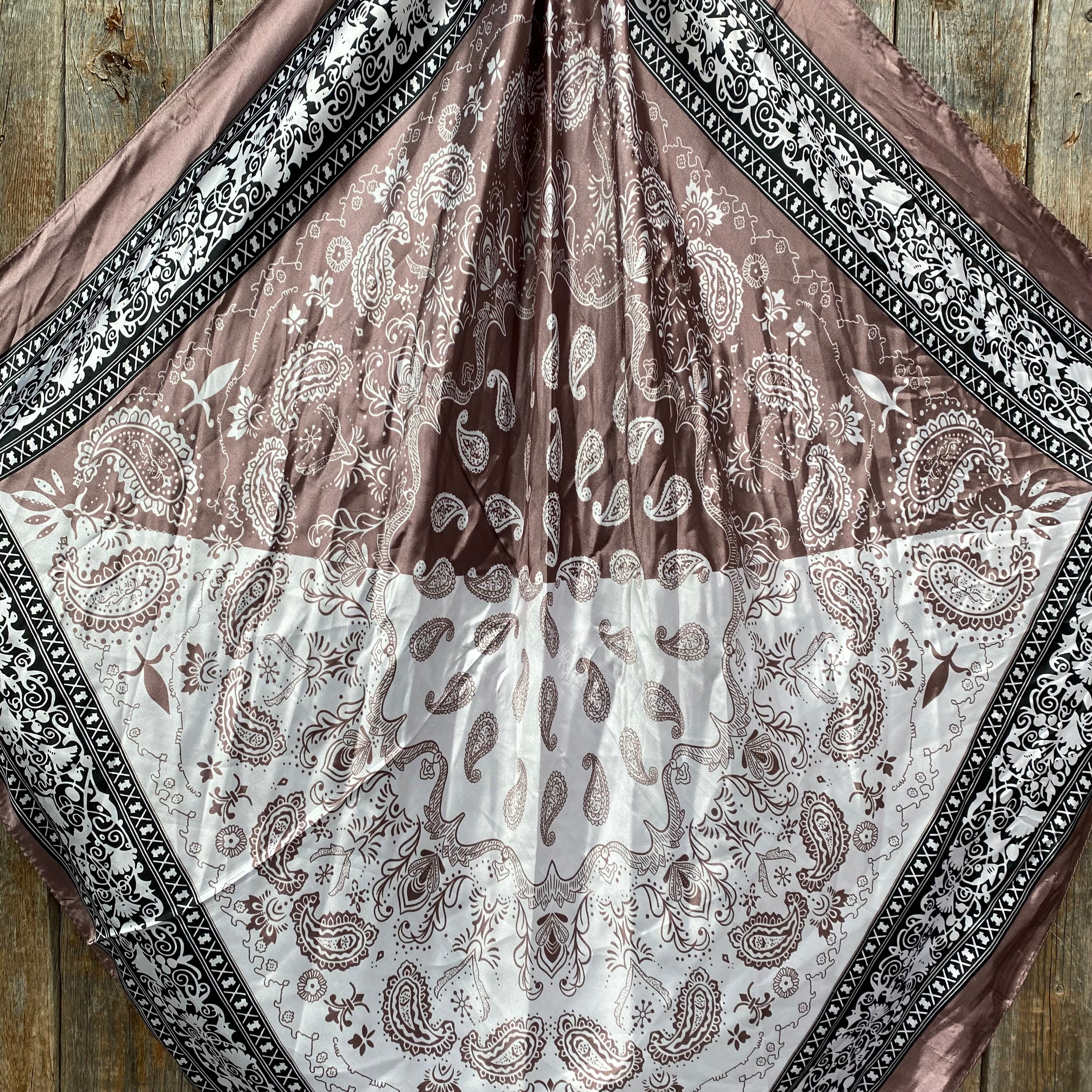35X35 Two Tone Paisley Wild Rag Scarf - Western Style Bandana for Cowboy & Cowgirl - Perfect for Rodeo, Horse Riding & Outdoor Adventures - W185 Slide WRC2557A