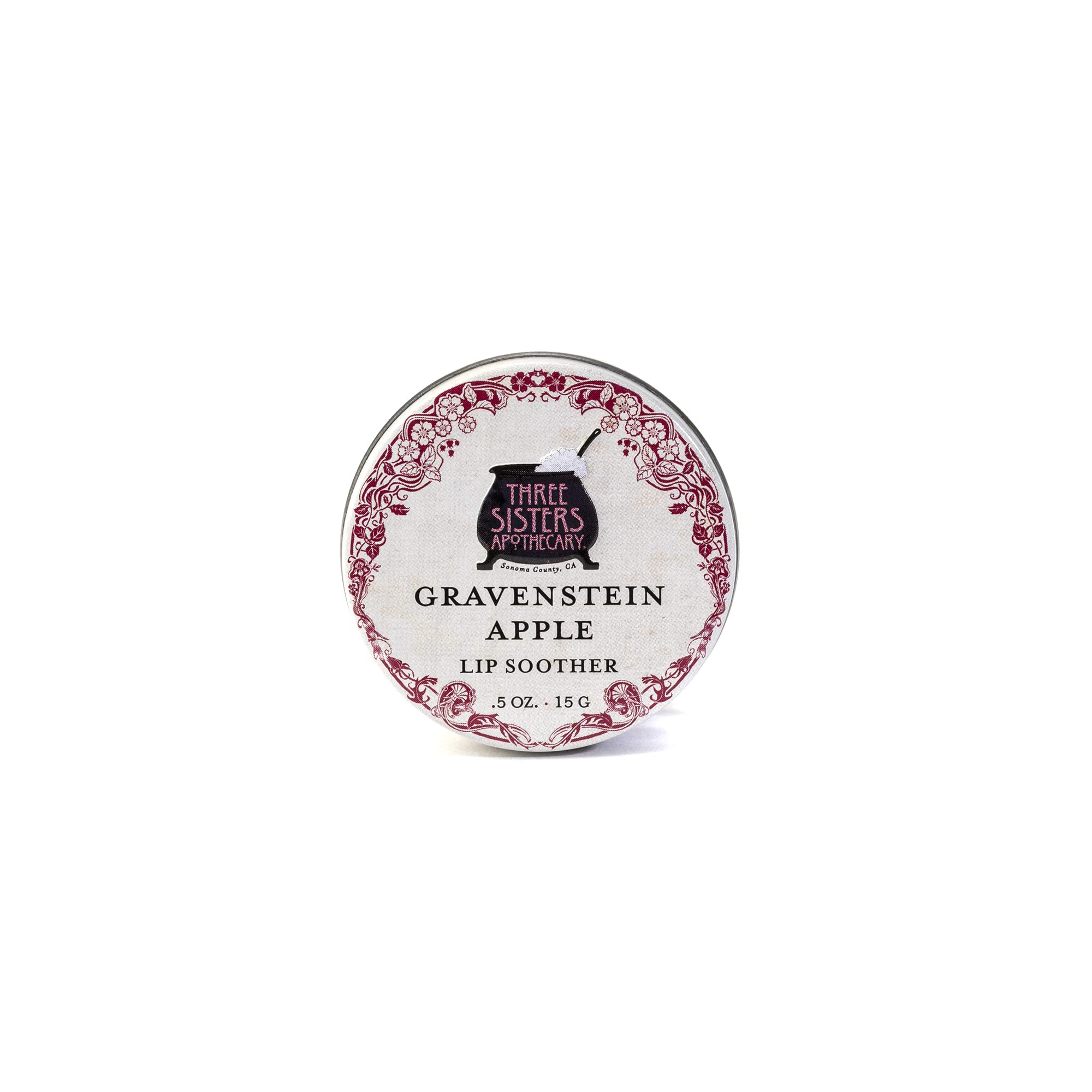 Three Sisters Apothecary Organic Lip Balm - Gravenstein Apple Flavor, Moisturizing & Healing Lip Soother for Dry, Chapped Lips - Perfect for Winter Skincare & Daily Hydration