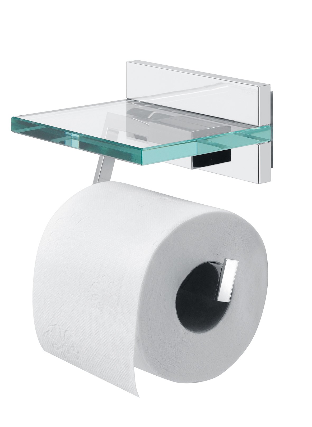 Safira 264130346 Chrome Toilet Paper Holder with Lid - Bathroom Tissue Storage Organizer for Modern Homes & Restrooms