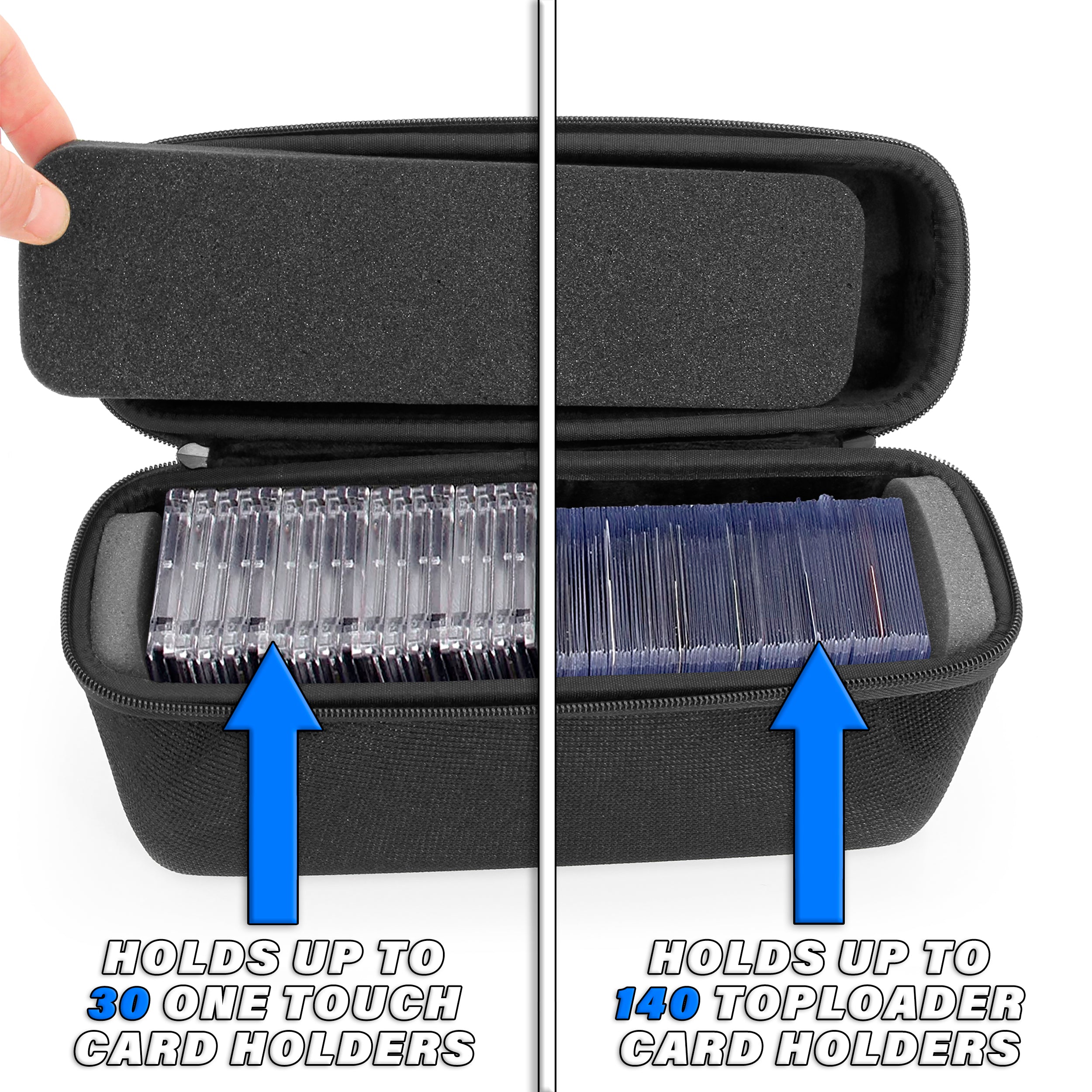 CASEMATIX Graded Card Case - Hard Shell Storage Box for 30+ BGS PSA FGS Graded Sports Trading Cards | Perfect for Collectors, Display & Protection of Valuable Slab Cards