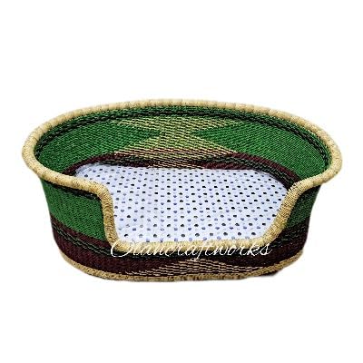 Premium African Woven Dog Basket with 3