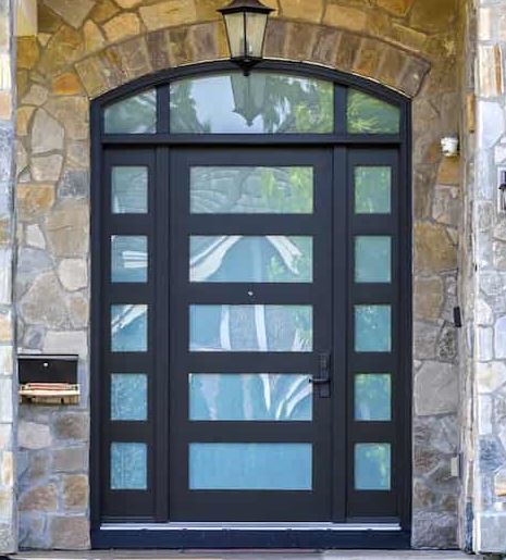 Atlas Contemporary Iron Door with Sidelights - Modern Security & Elegance for Home Entryway | Perfect for Front Door Replacement & Luxury Home Entrance
