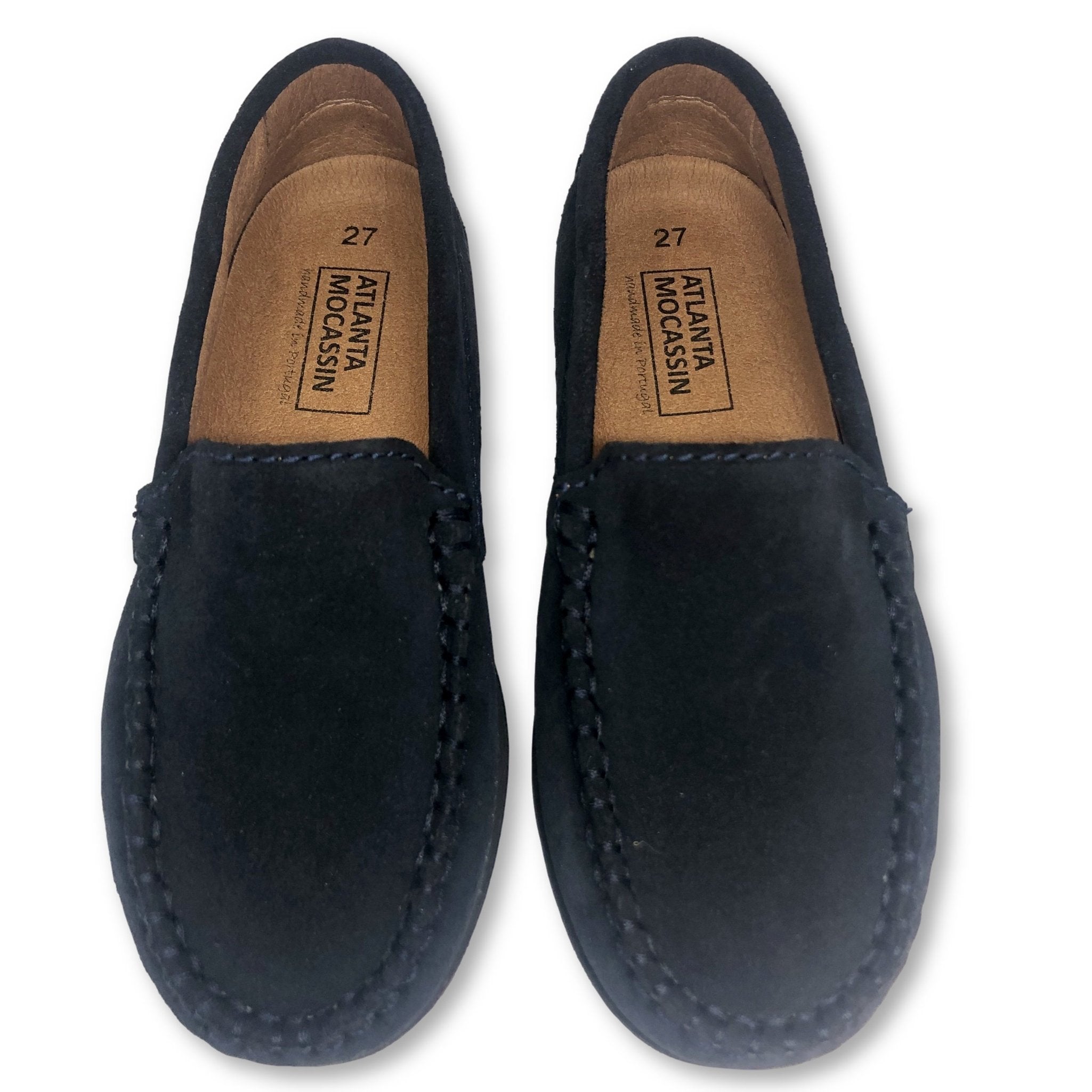 Men's Atlanta Moccasin Loafers - Navy Blue Suede Slip-On Shoes for Casual Wear & Business Casual Outfits