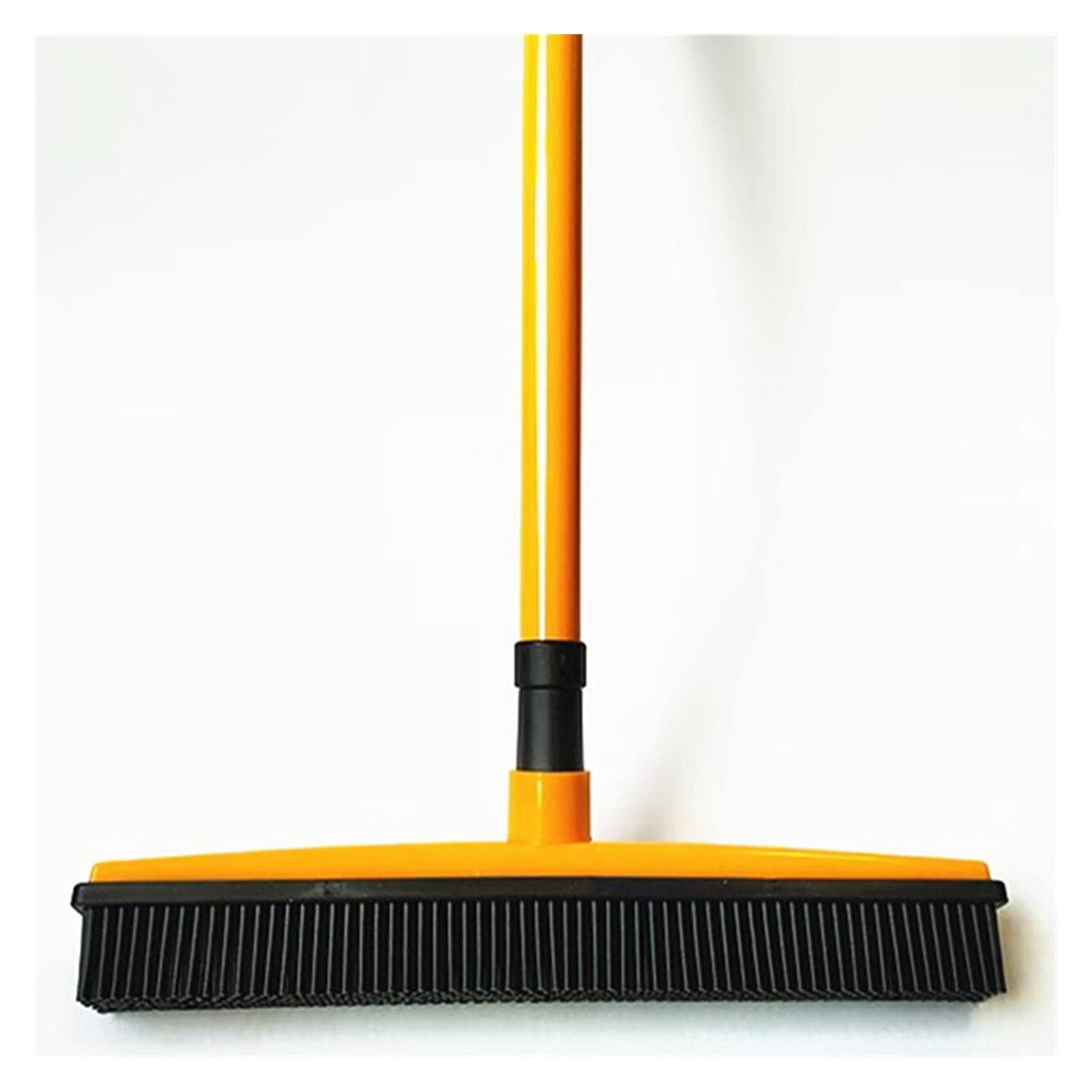 Hands-Free Rubber Broom - Non-Stick Vacuum Cleaner for Carpets & Hard Floors | Pet Hair Remover & Dusting Brush | Ideal for Broadleaf Trees, Home Cleaning & Pet Owners (Orange)