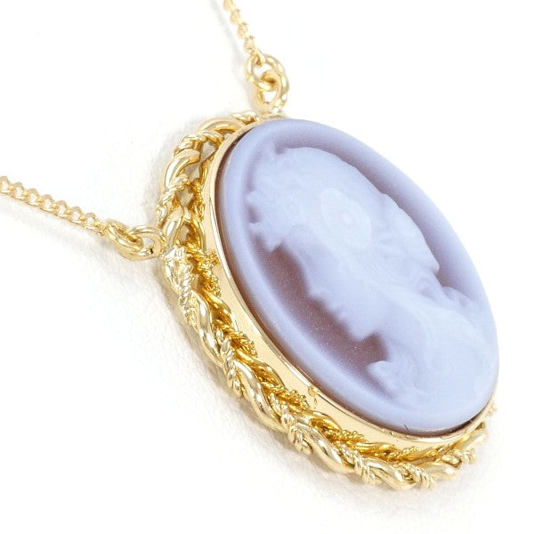 18K Yellow Gold Stone Cameo Necklace - Vintage Elegant Pendant Jewelry for Women - Perfect Gift for Birthday, Anniversary & Special Occasions