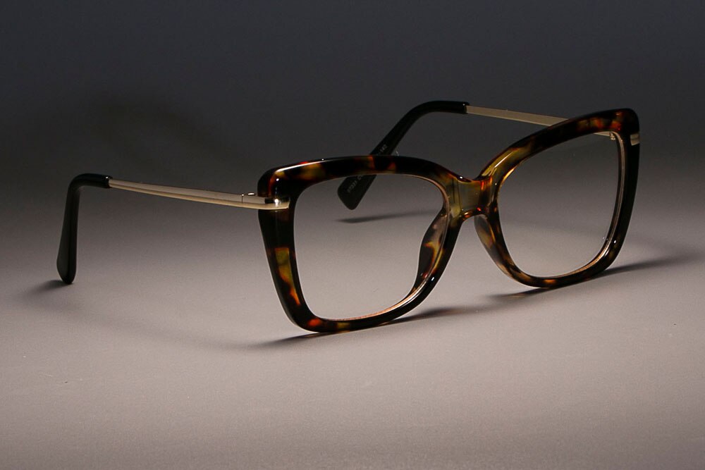 CCspace Women's Full Rim Rectangle Cat Eye Resin Frame Eyeglasses 45548 - Stylish & Lightweight for Work, Reading & Fashion