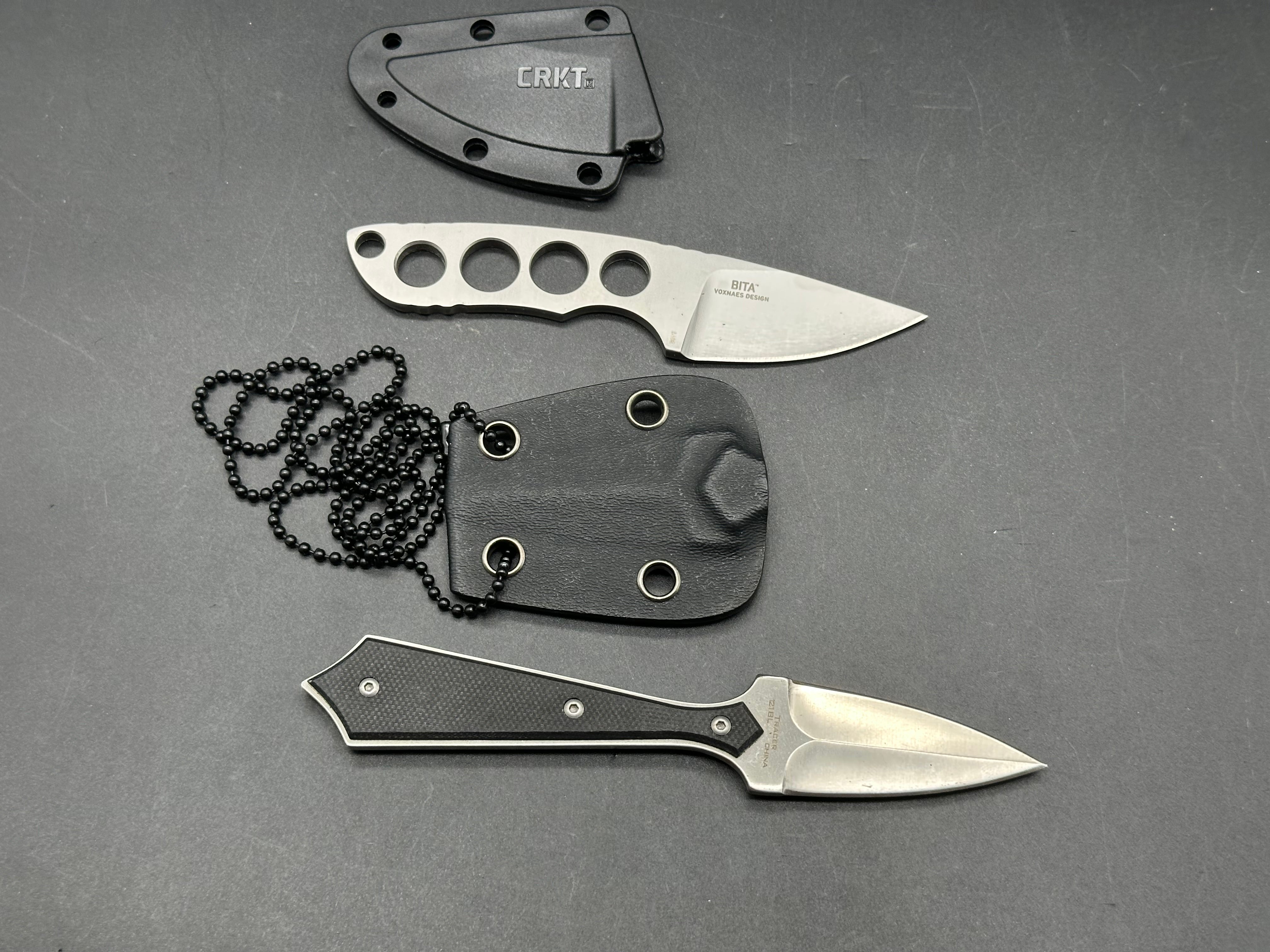 CRKT Bita & Browning Tracer Neck Knives Set - 2 Pack Tactical Folding Knives for Outdoor Survival, Hunting, Camping & EDC (Everyday Carry)