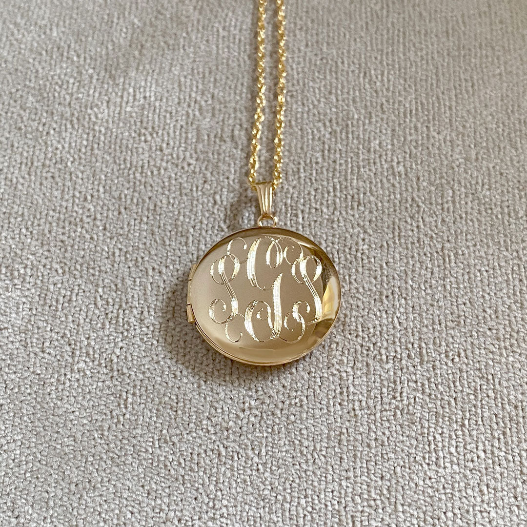 14K Gold Filled 23mm Round Locket Necklace for Women - Vintage Photo Pendant Jewelry Gift for Mom, Wife, Girlfriend - Perfect for Valentine's Day, Anniversary & Special Occasions