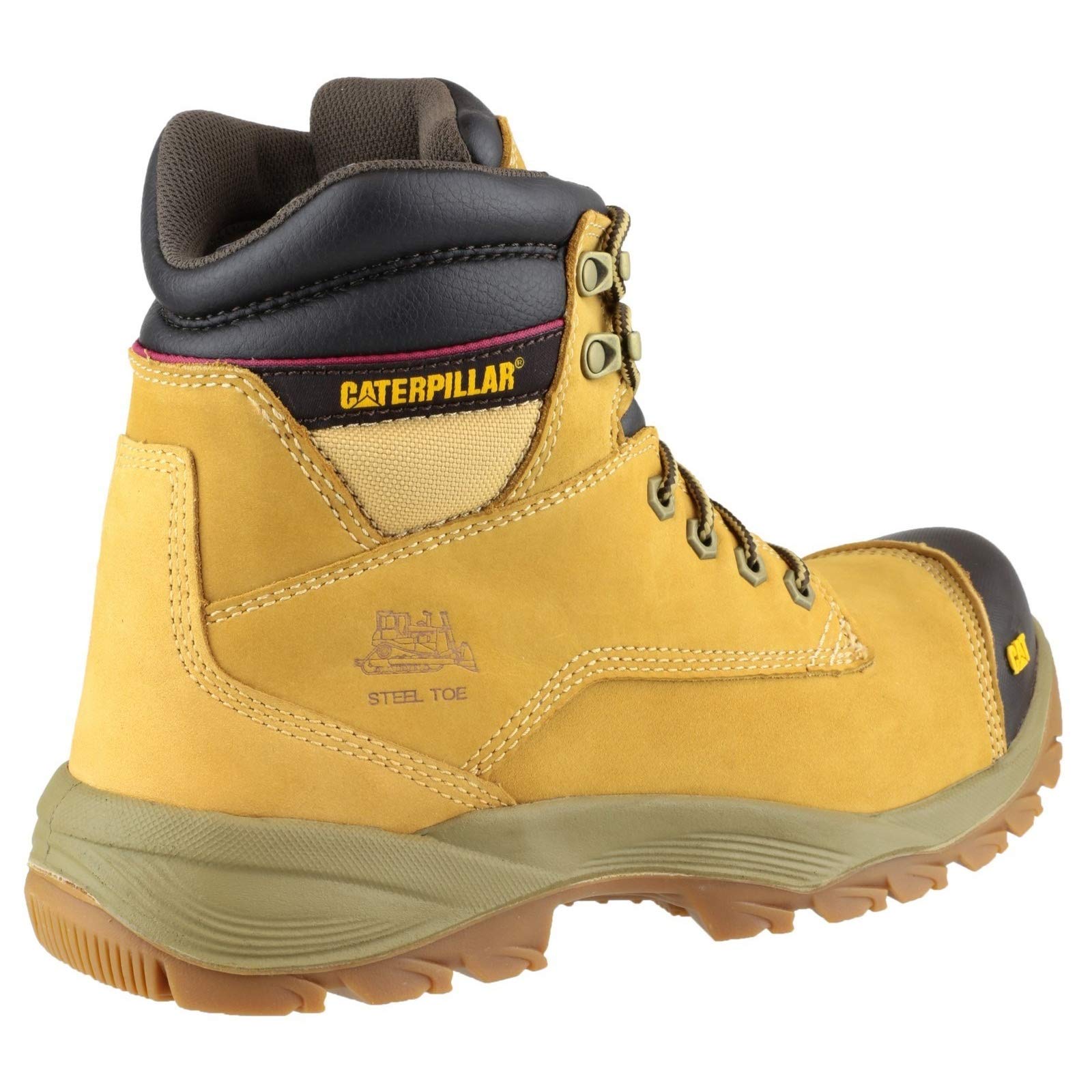 CATERPILLAR Men's Spiro Work Boots - Size 12 UK (Honey Brown) - Durable Safety Footwear for Construction, Hiking & Outdoor Work