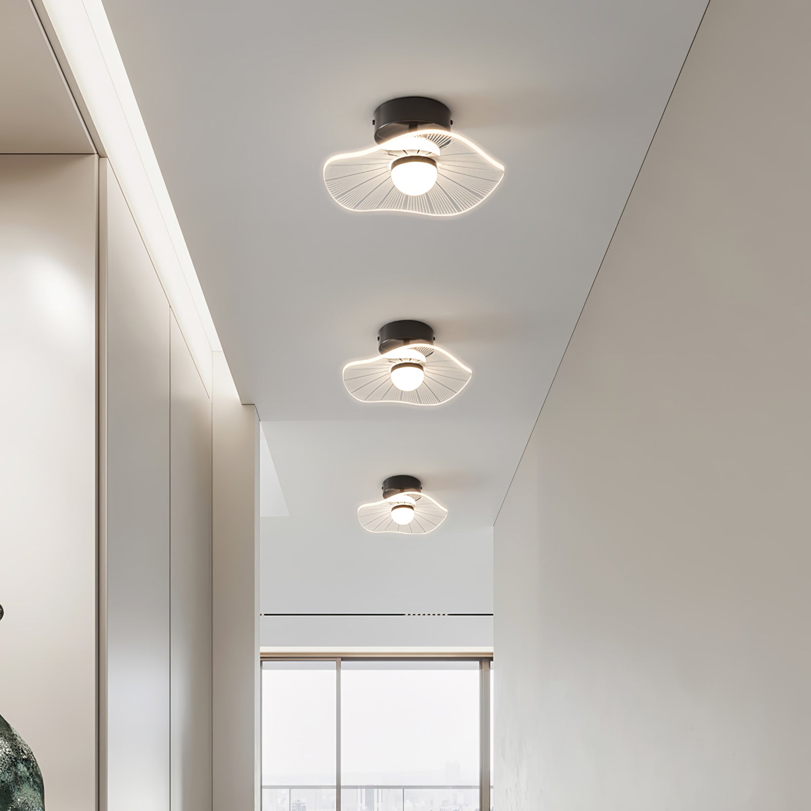Modern Acrylic Lotus Leaf Ceiling Light Fixture - Elegant Floral Design for Bedroom, Living Room & Dining Room Lighting - Energy Efficient LED Home Decor