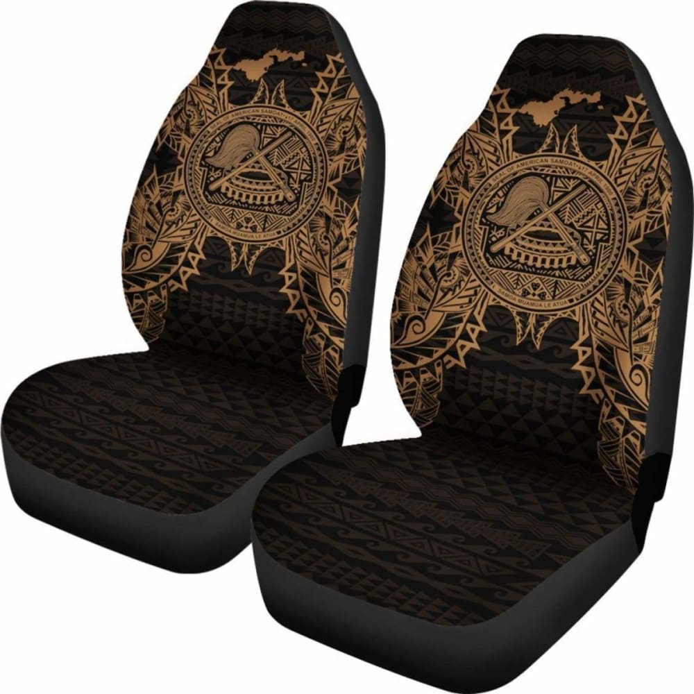 Premium American Samoa Car Seat Covers with Seal Map Gold Design - Durable & Stylish Protection for Vehicles - Perfect for Travel, Commuting, and Family Road Trips