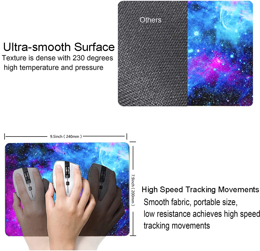 Premium Gaming Mouse Pad - Non-Slip Square Rubber Mouse Mat for PC, Laptop, Office & Home Use - Galaxy Nebula Space Design - Perfect for Work, Gaming & Study Sessions