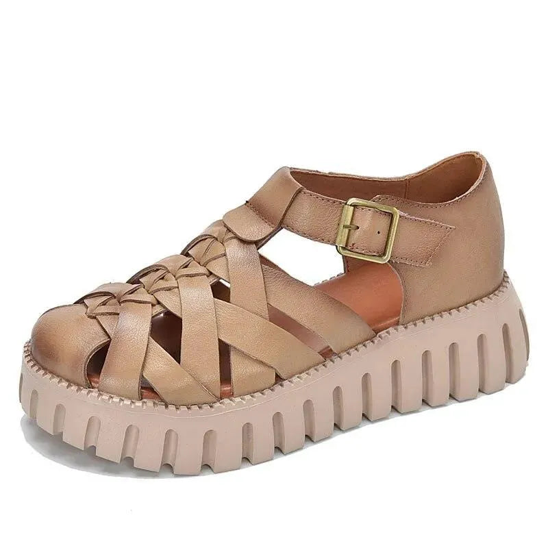 Women's Criss Cross Wedge Sandals - Comfortable Summer Strappy Heels for Beach, Vacation & Casual Outings