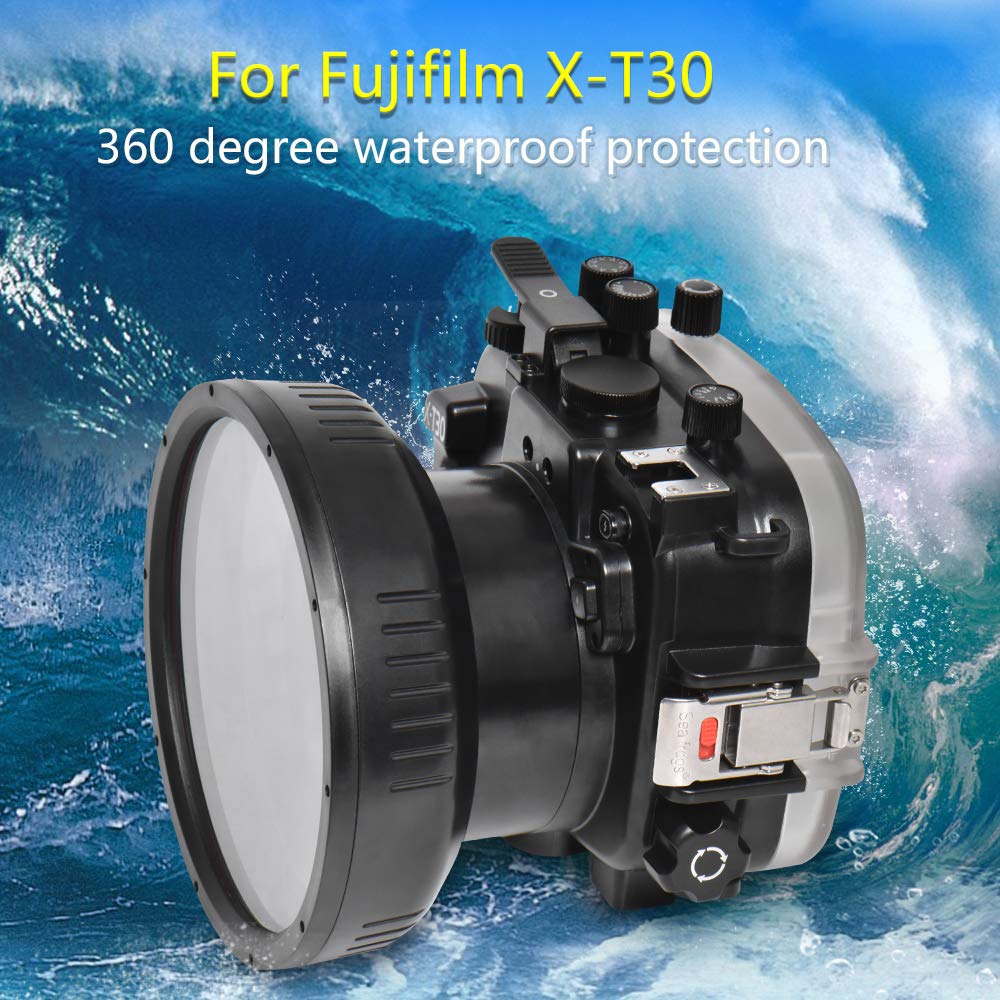 Fujifilm X-T30 16-50mm & 18-55mm Underwater Camera Housing Case - 40m/130ft Depth Rating for Scuba Diving & Snorkeling Photography