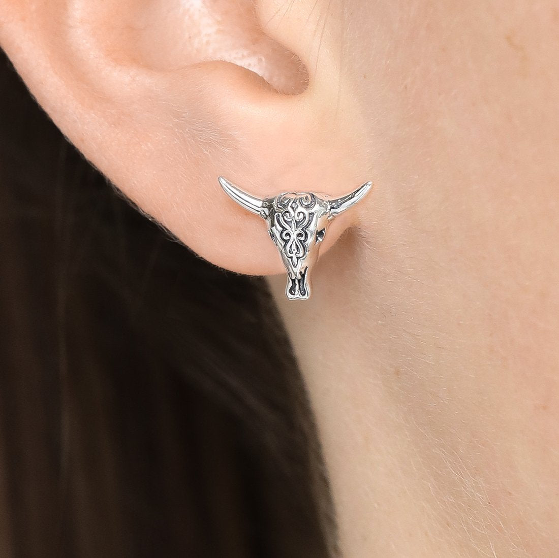 Gothic Filigree Skull Stud Earrings for Women - Punk Rock Jewelry for Halloween, Concerts & Gothic Fashion