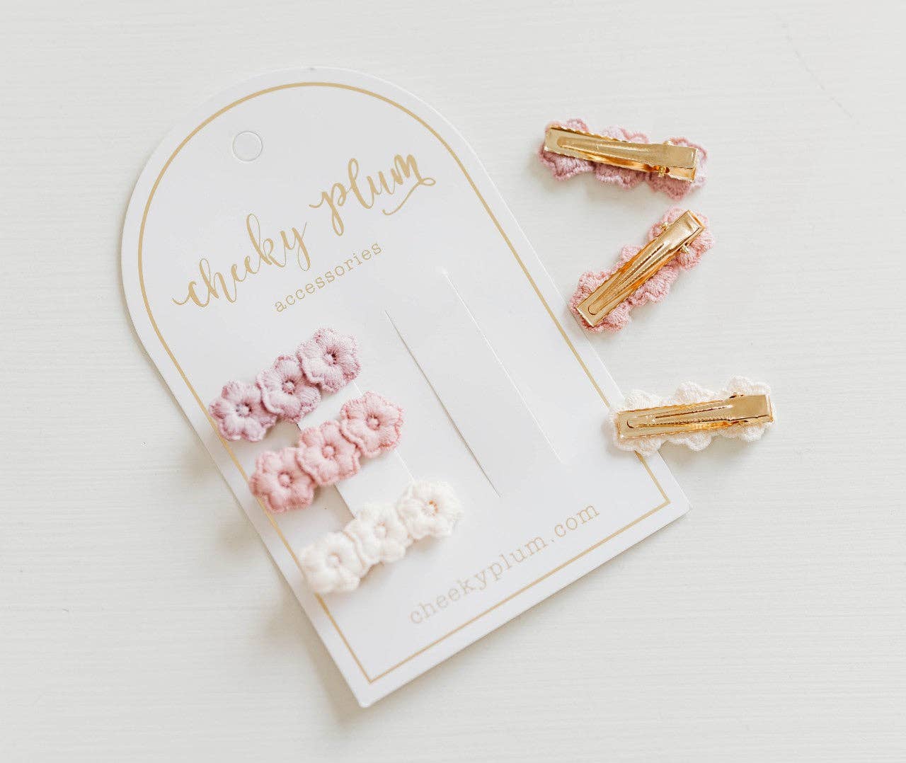 Pink Ombre Embroidery Hair Clip Set - 6PCS Floral Hairpins for Women & Girls, Perfect for Weddings, Parties & Everyday Styling