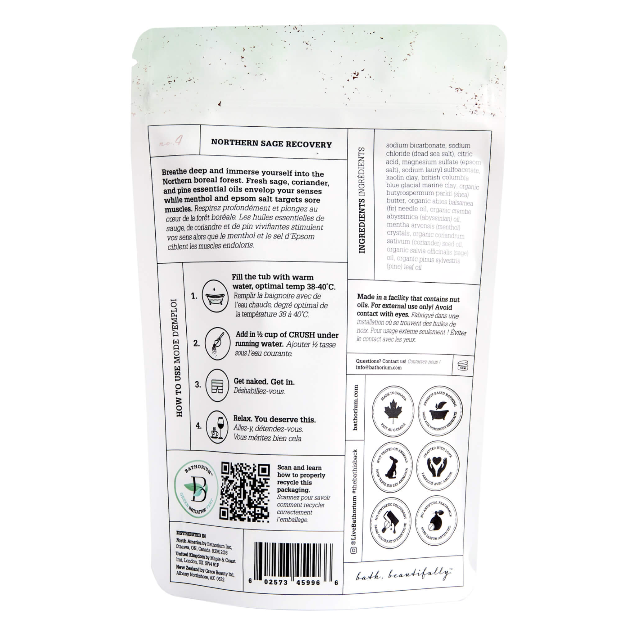 Northern Sage Recovery Bath Crush - Organic Muscle Relaxation & Stress Relief - Perfect for Post-Workout Recovery & Spa Night Self-Care