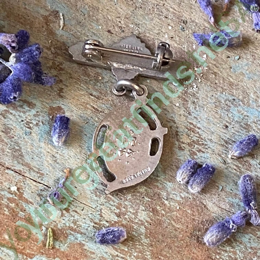 Vintage Sterling Silver Enamel Miraculous Mary Pin for Baby Girls - Religious Jewelry Gift for Baptism, First Communion & Special Occasions