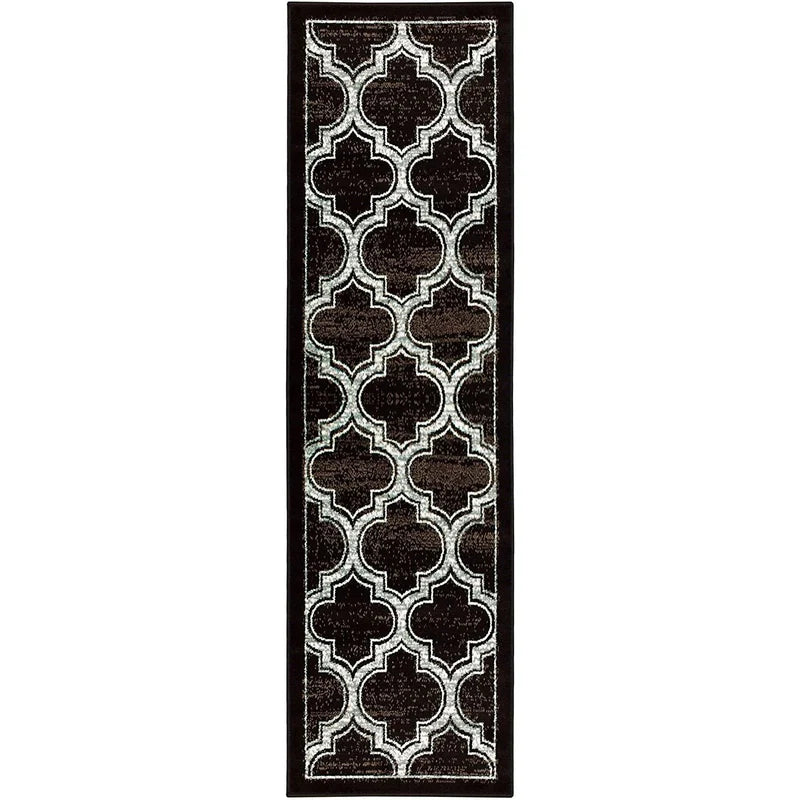 Bohemian Geometric Trellis Lattice Indoor Area Rug - Non-Slip Soft Living Room Carpet for Bedroom, Nursery, Dorm & Home Decor