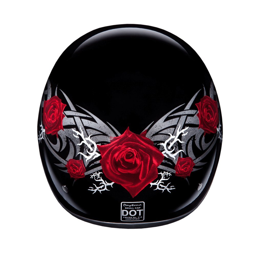 Daytona Half Skull Cap Motorcycle Helmet - DOT Approved Safety Gear for Men & Women - Lightweight & Ventilated for Urban Riding & Cruising