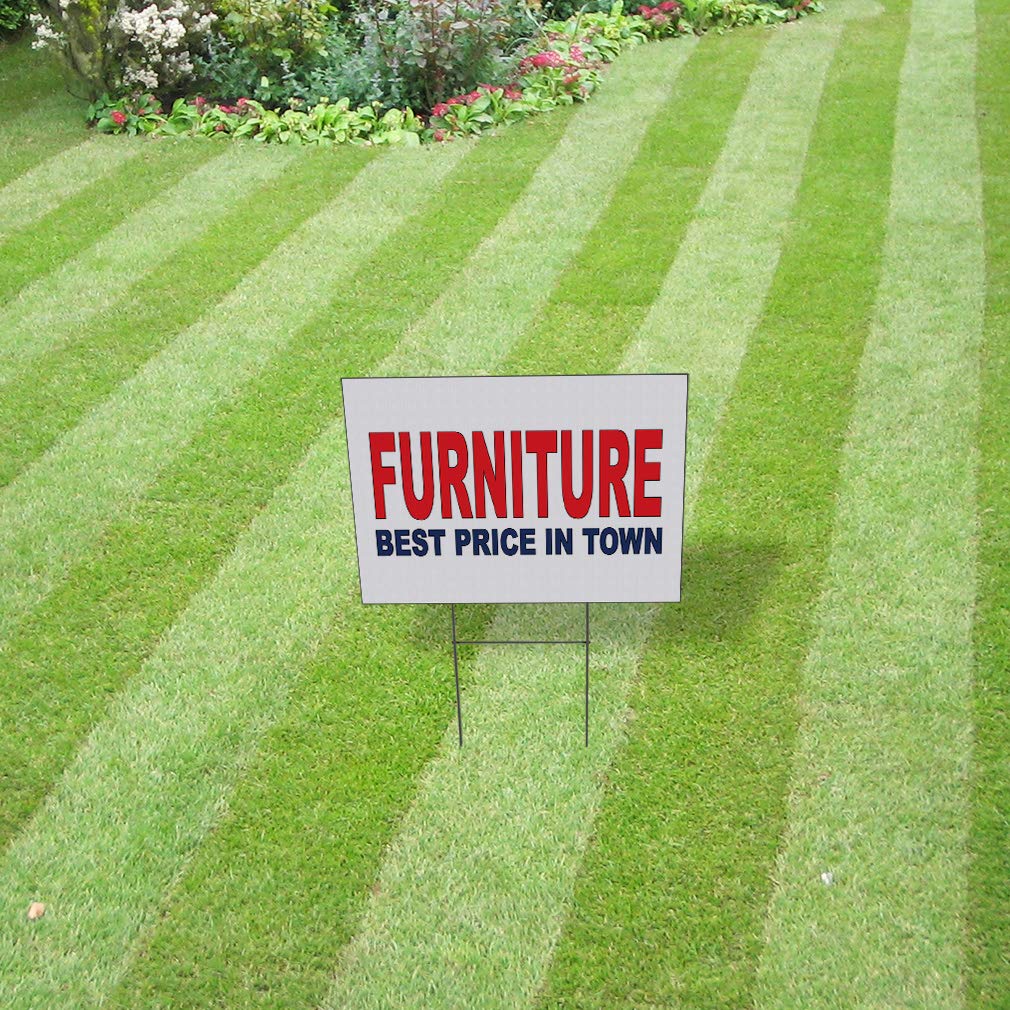 Best Weatherproof Yard Sign for Lawn & Garden - 24x18 Inches Double-Sided Print (Red/Blue) | Durable Outdoor Advertising, Real Estate Signs, Party Decorations